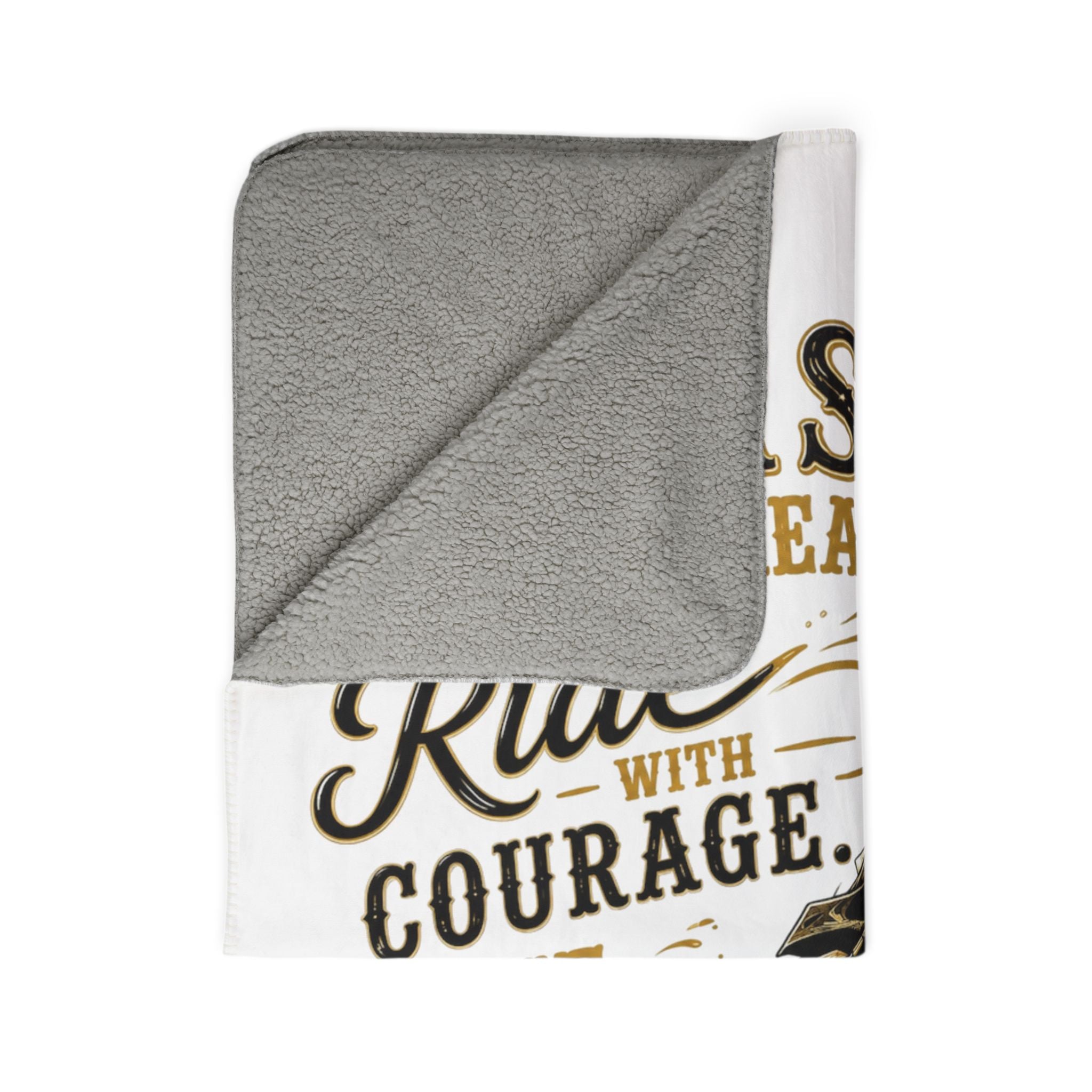 Chase Your Dream Horse Gold Fleece Sherpa Blanket
