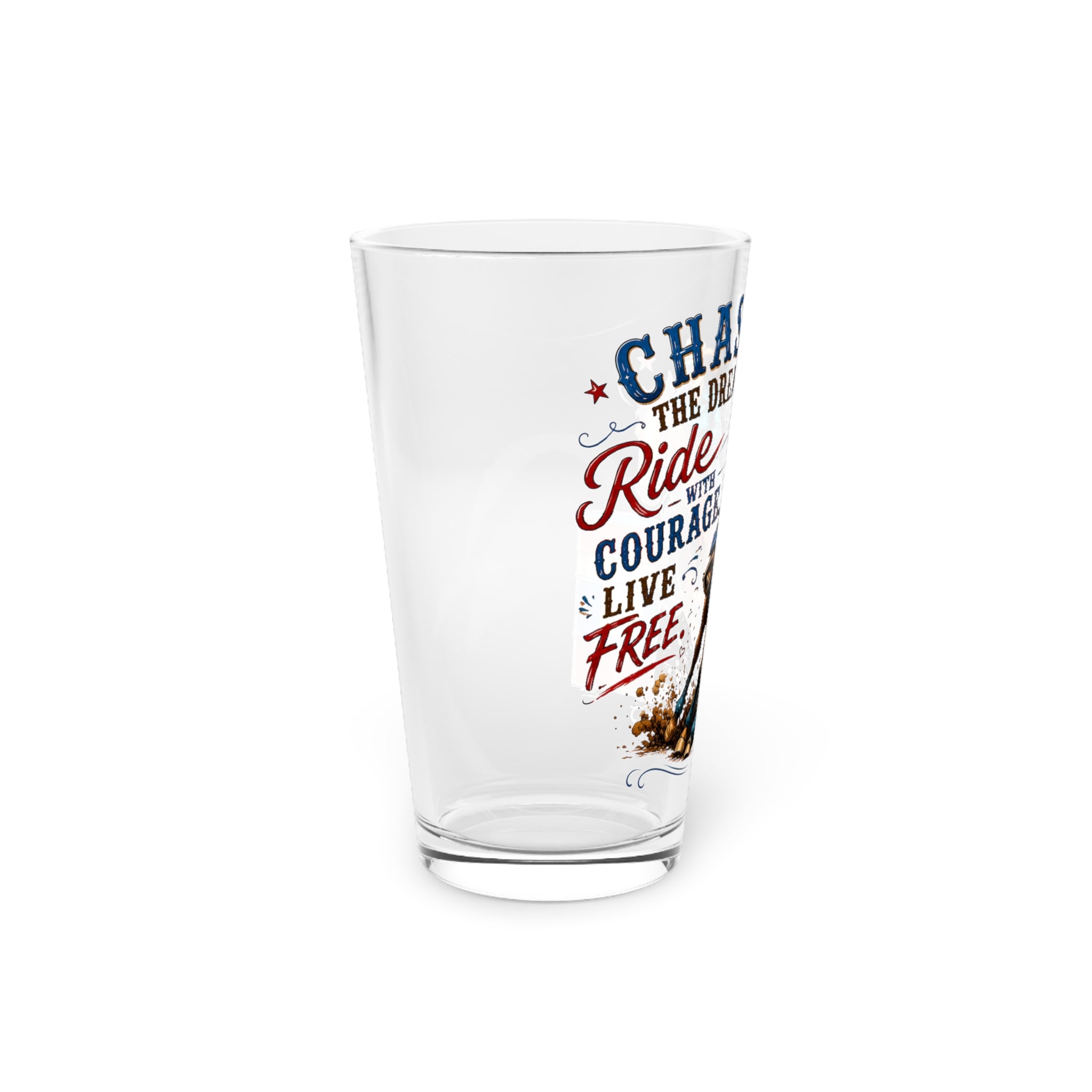Chase the Dream Horse Pint Glass, 16oz