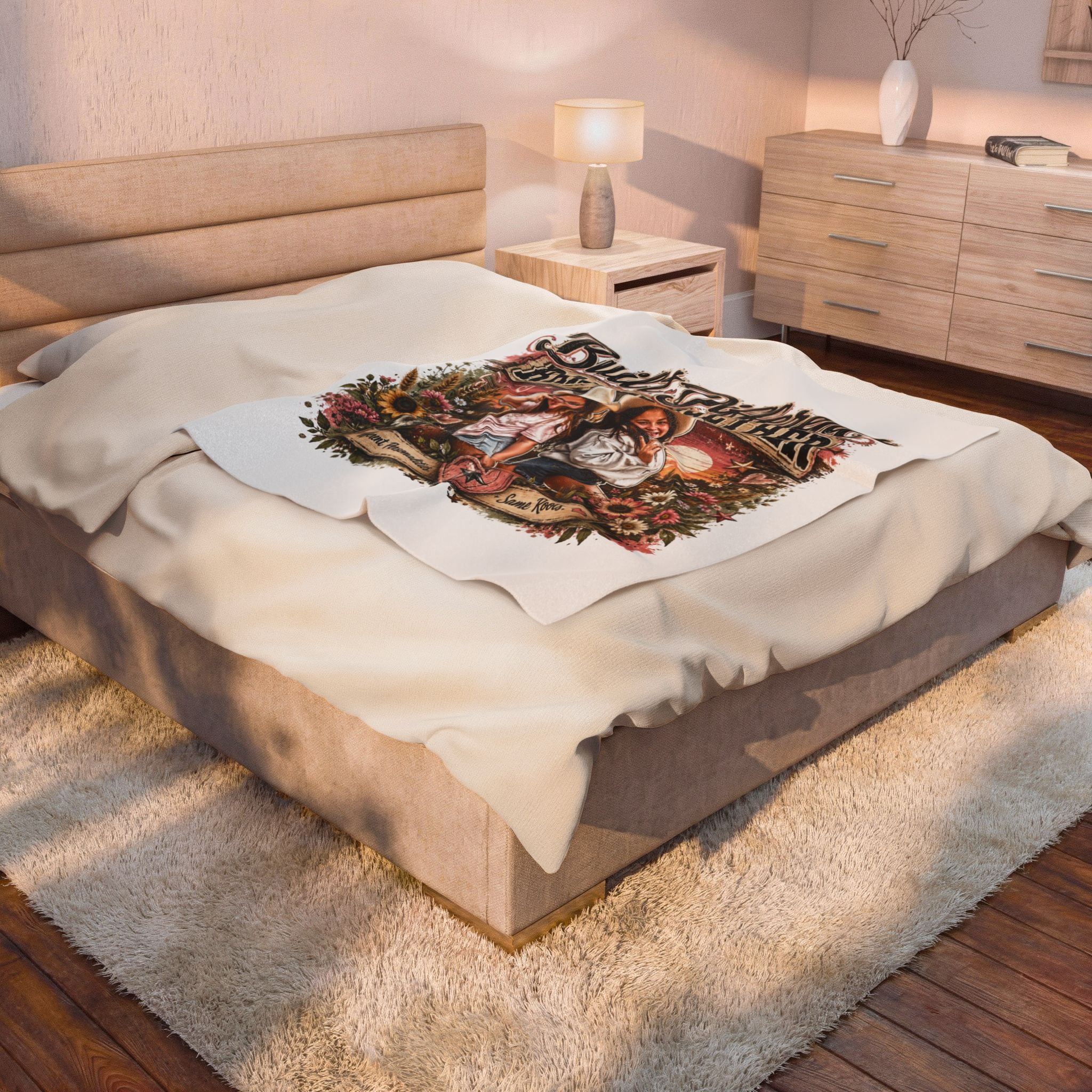 Built Different Raised Together Velveteen Plush Blanket