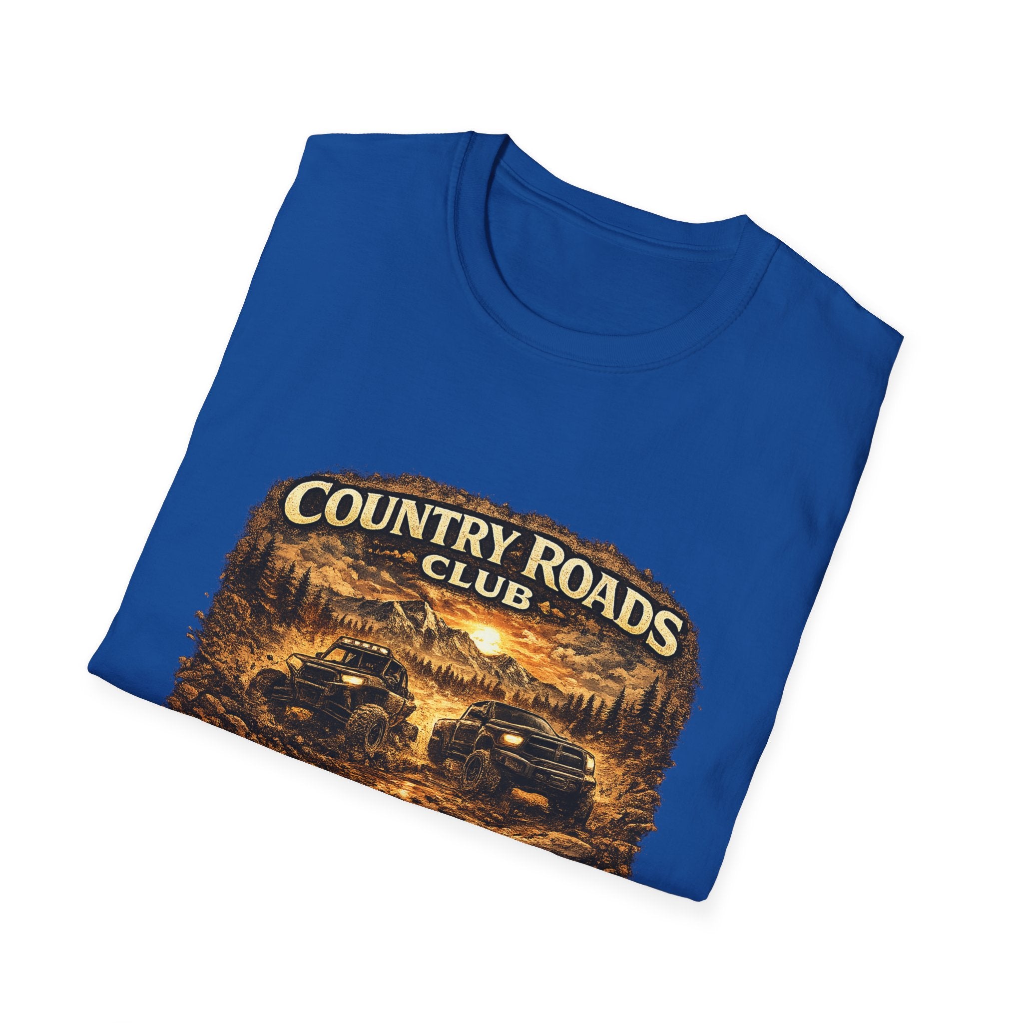 Country Roads Club T-Shirt — Vintage Off-Road Truck Scenic Tee