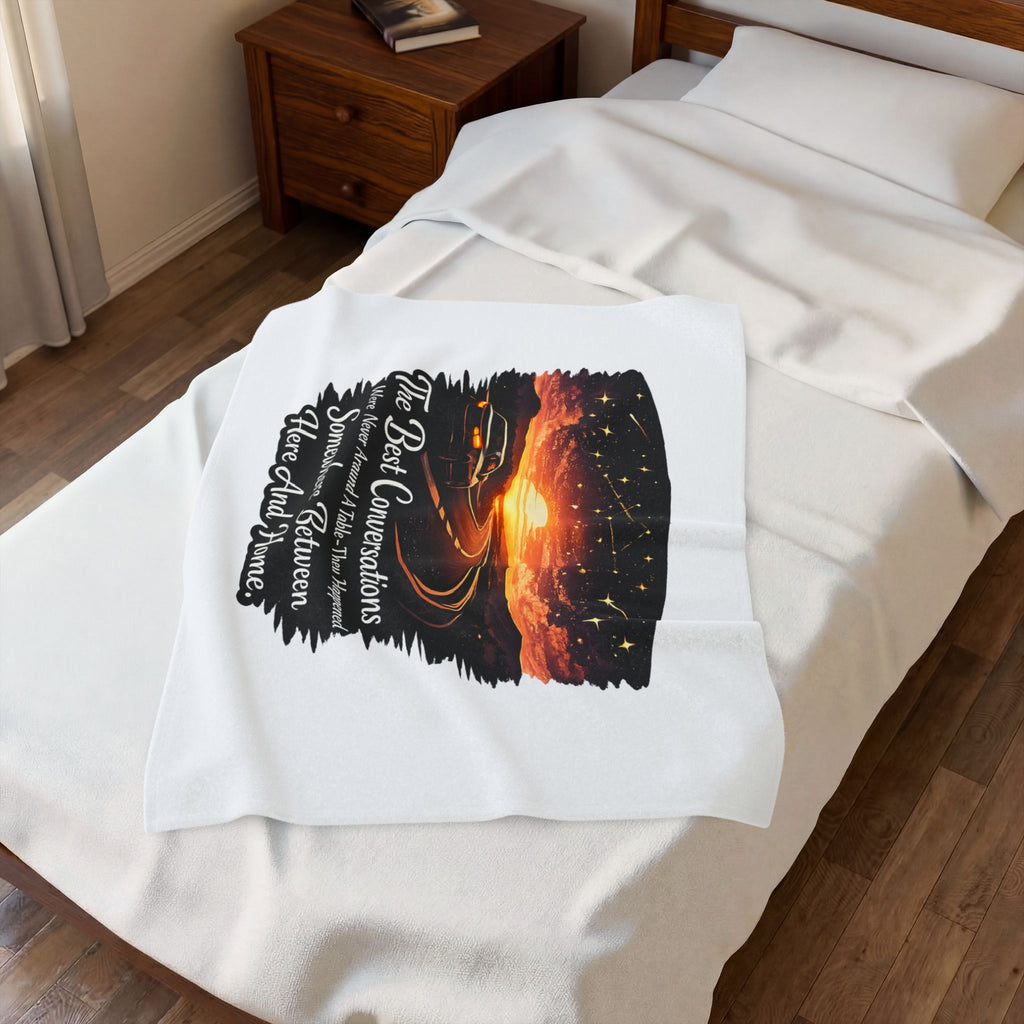 “The Best Conversations Happen Somewhere Between Here And Home” Sunset Cabin Throw — Plush Blanket