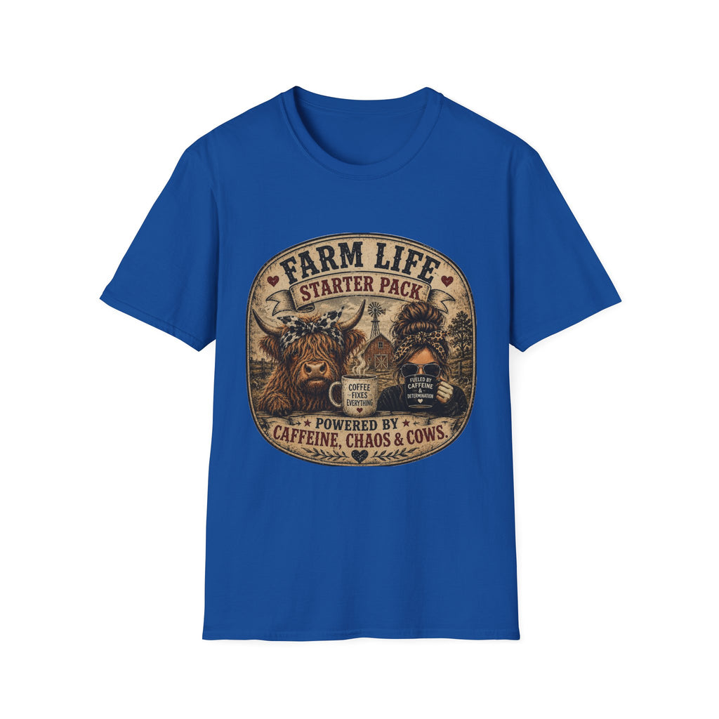 Farm Life Highland Cow Unisex Softstyle T-Shirt