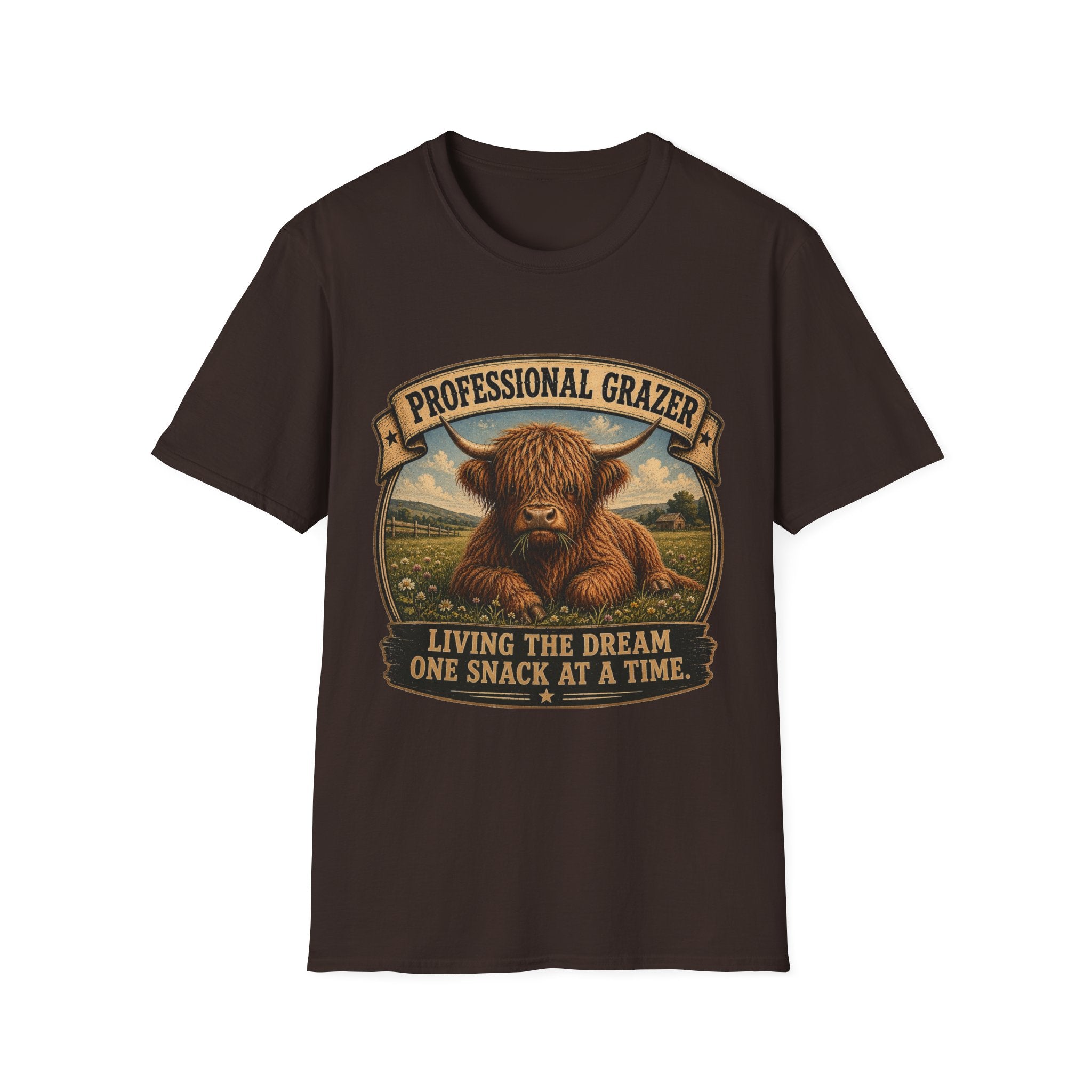 Professional Grazer Highland Cow Unisex Softstyle T-Shirt