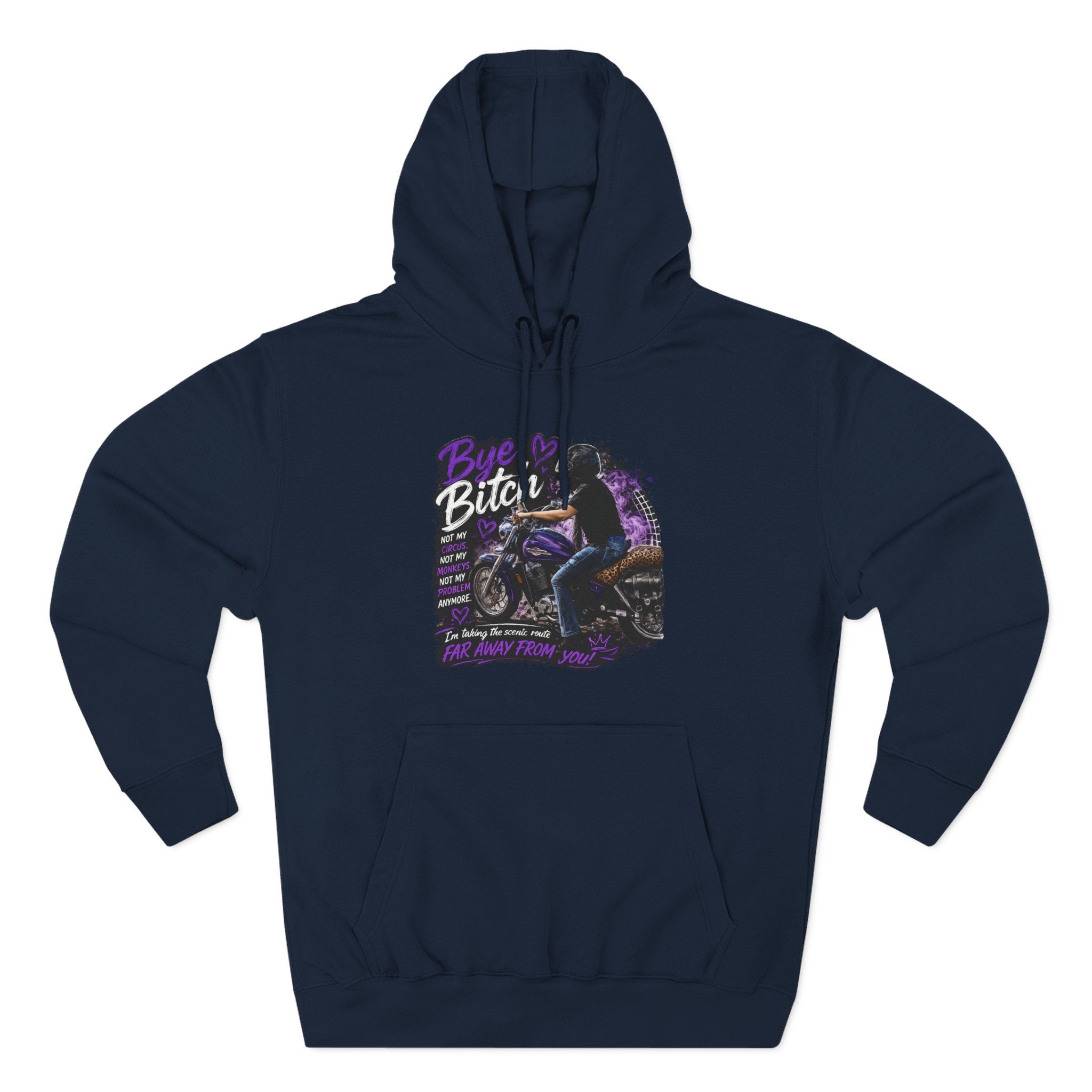 "Bitch" Retro Motorcycle Pullover — Biker Babe Graphic Hoodie