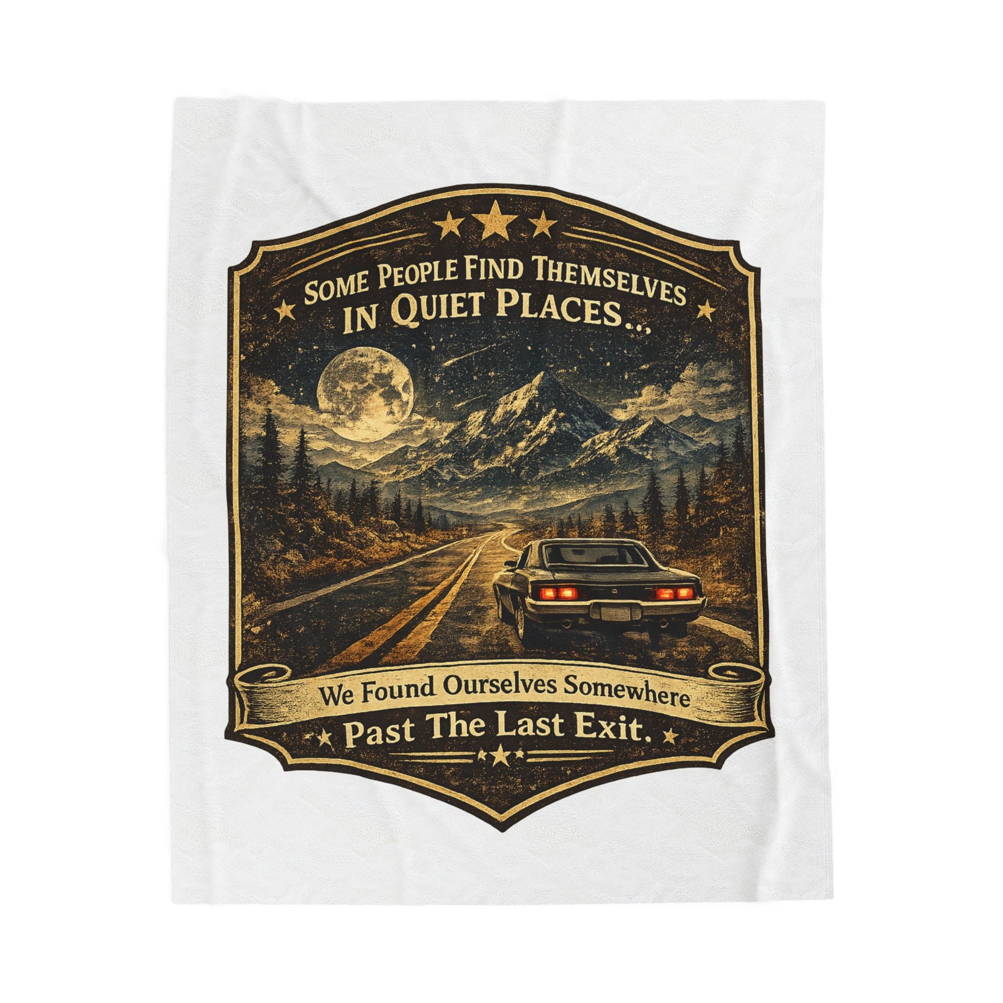 'Some People Find Themselves in Quiet Places' Scenic Road trip Throw - Velveteen Plush Blanket