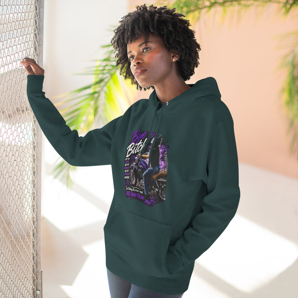 "Bitch" Retro Motorcycle Pullover — Biker Babe Graphic Hoodie