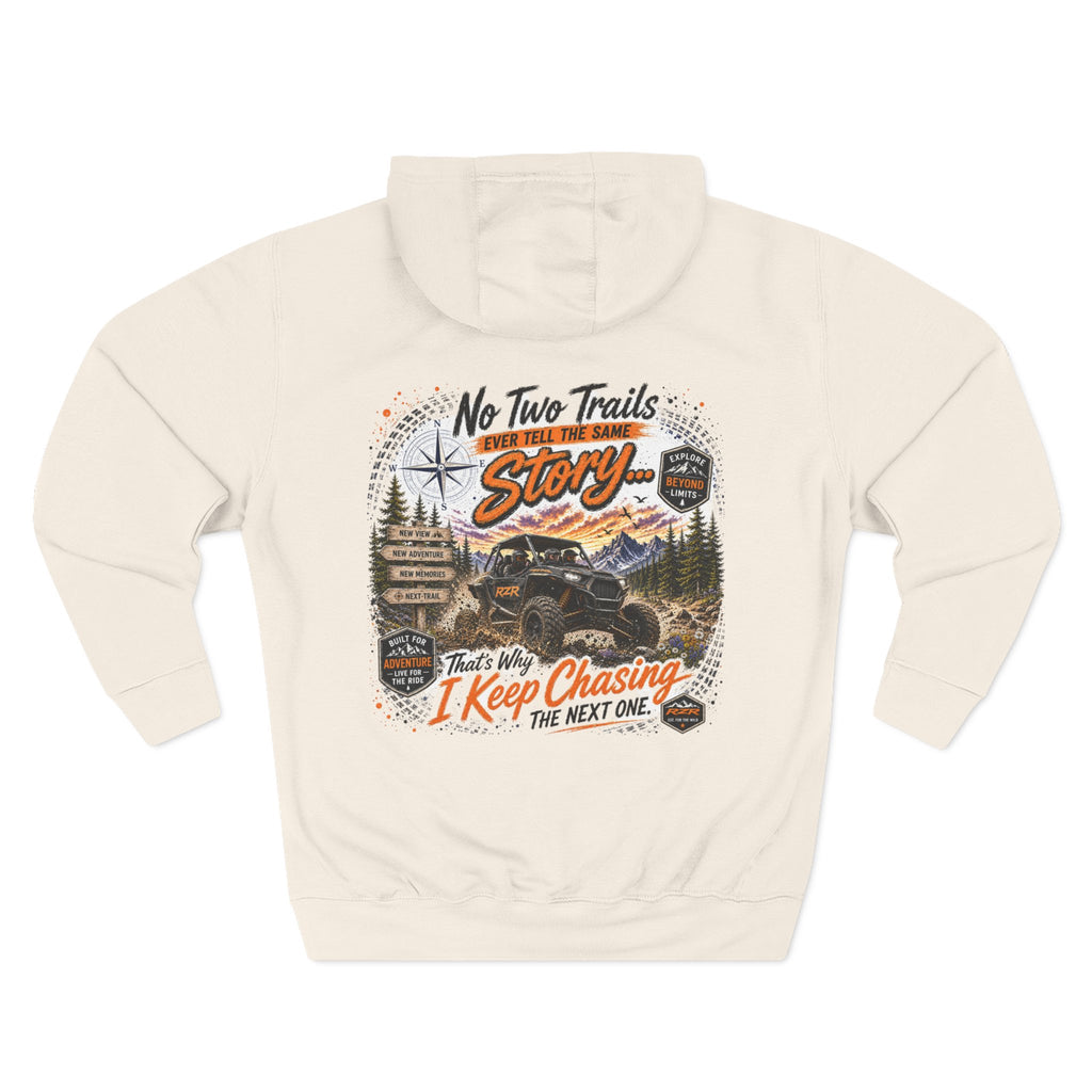 Adventure Hoodie – “No Two Trails Are The Same” Off-Road Camping Graphic