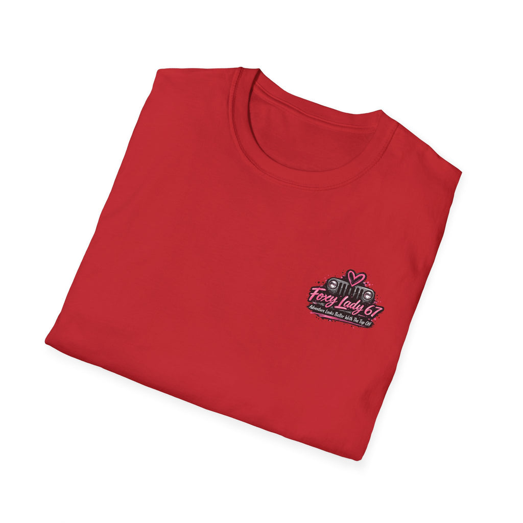 Lets Get Naked Jeep (design on front and back) Softstyle T-Shirt