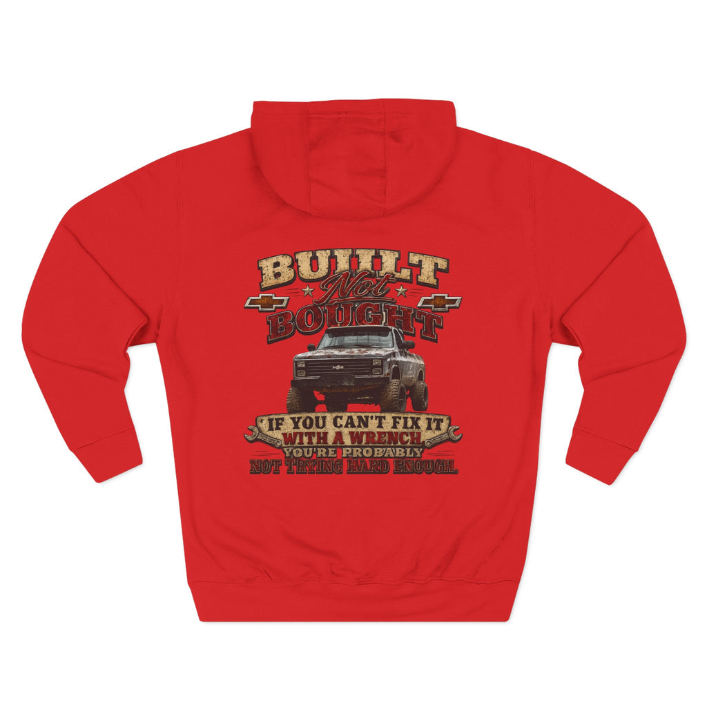 Built Not Bought Hoodie — Vintage Truck Mechanics Sweatshirt