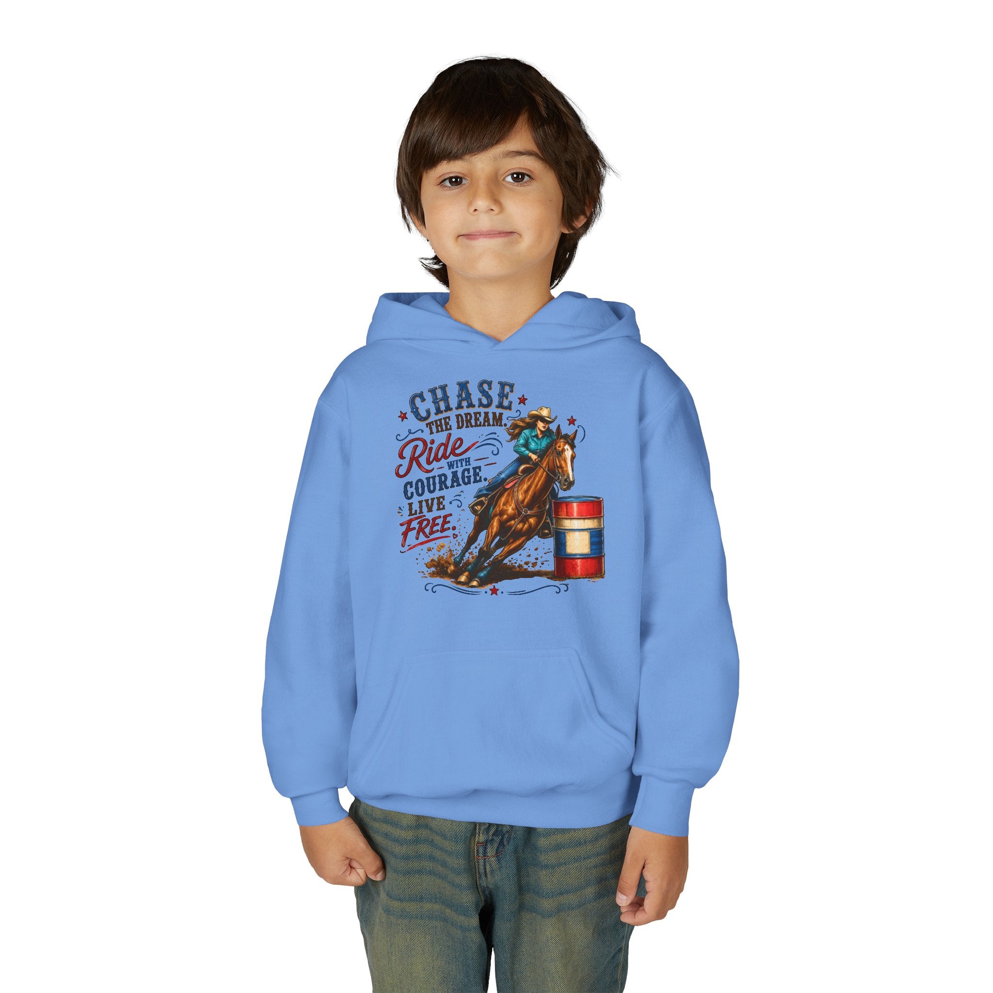 Chase the Dream with Courage Youth Heavy Blend Hooded Sweatshirt