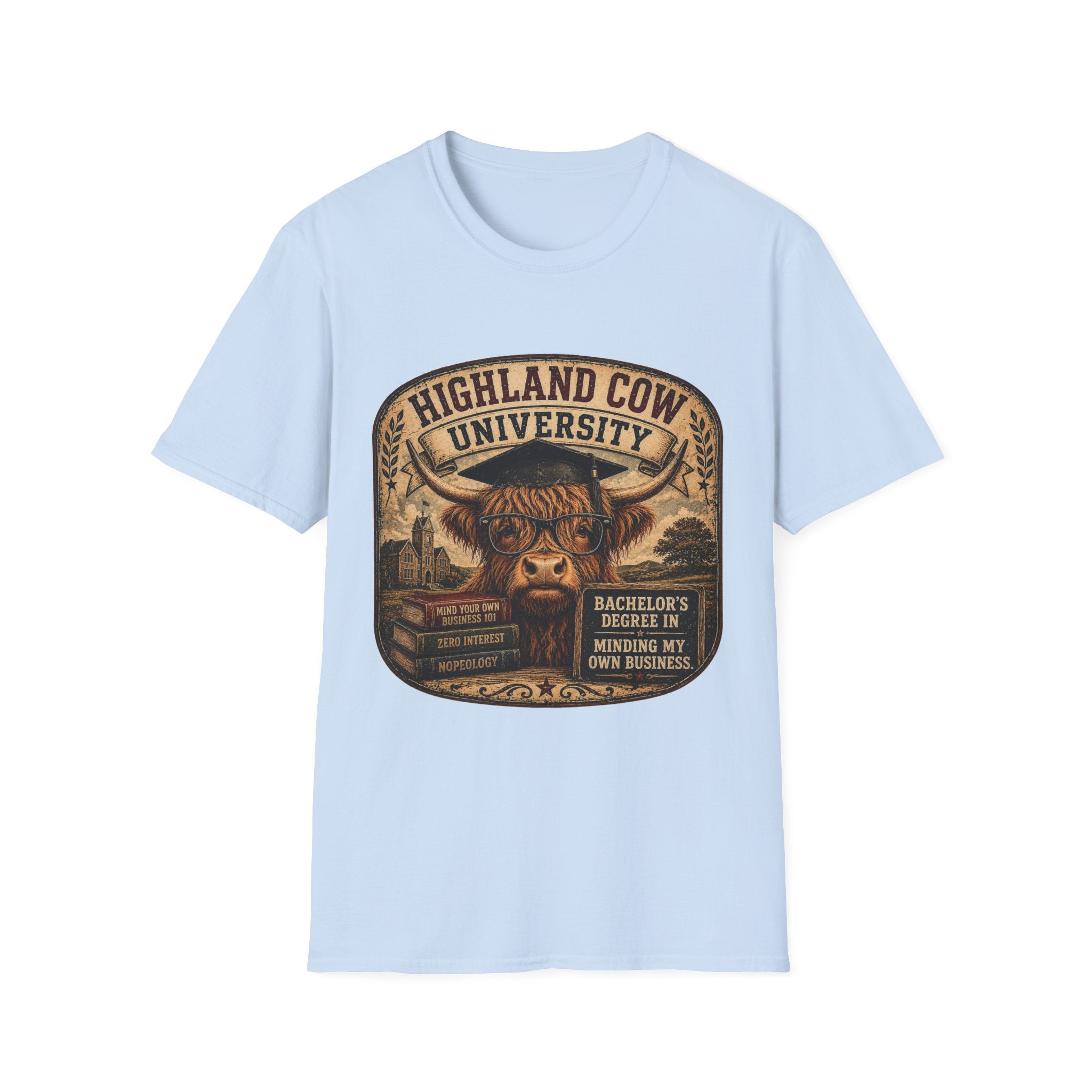 Highland Cow University Unisex Softstyle T-Shirt