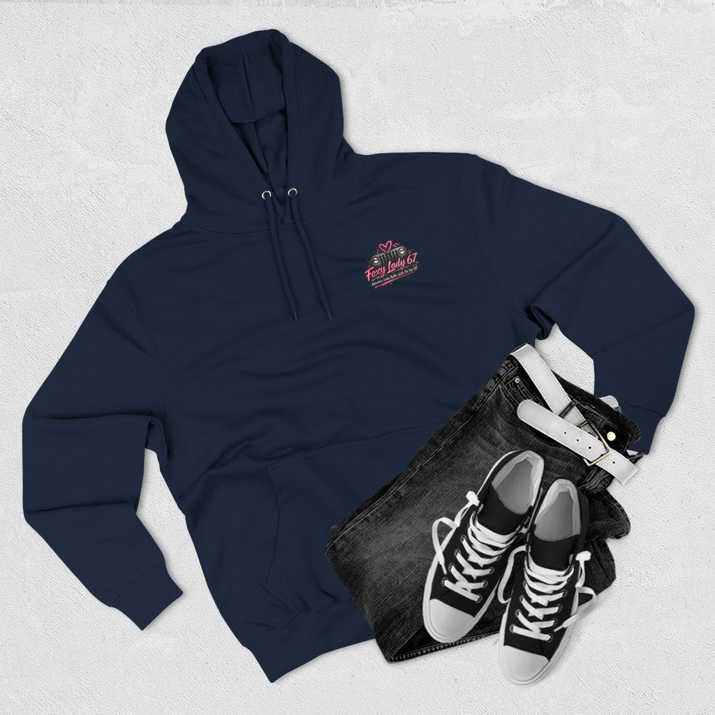 Let's Get Naked Jeep (design on front and back) Three-Panel Fleece Hoodie