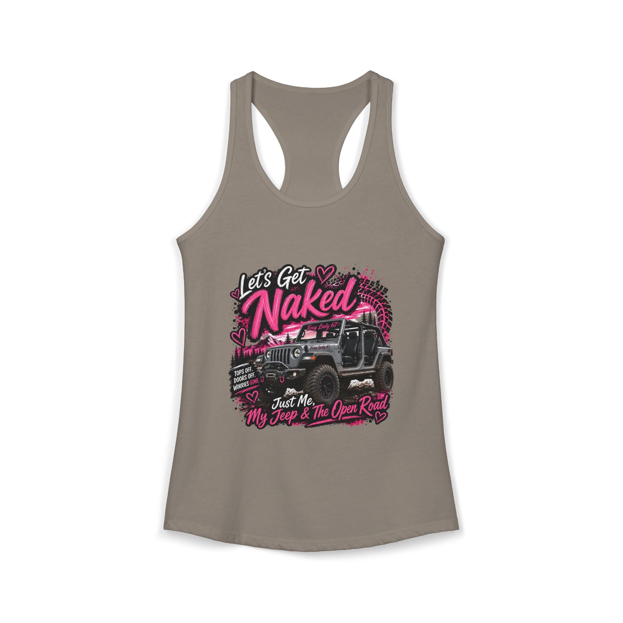 Let's Get Naked Jeep Women's Ideal Racerback Tank
