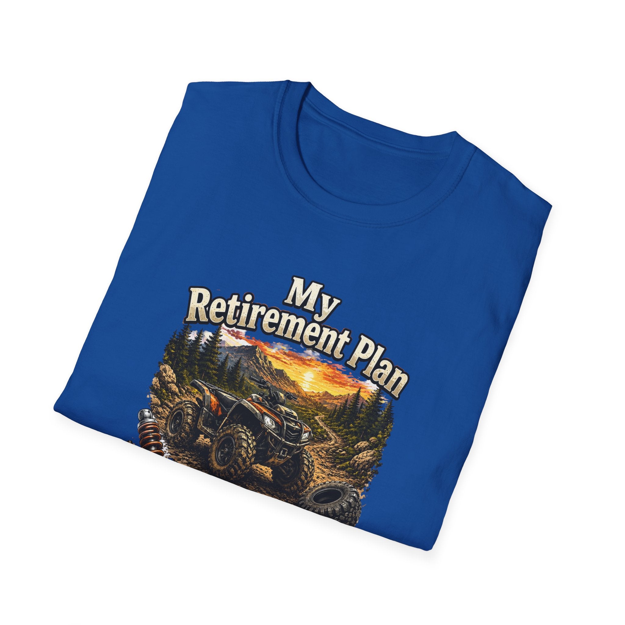 “My Retirement Plan: Ride Until I Can’t, Then Die With A Smile” Motorcycle Sunset Tee — T-Shirt