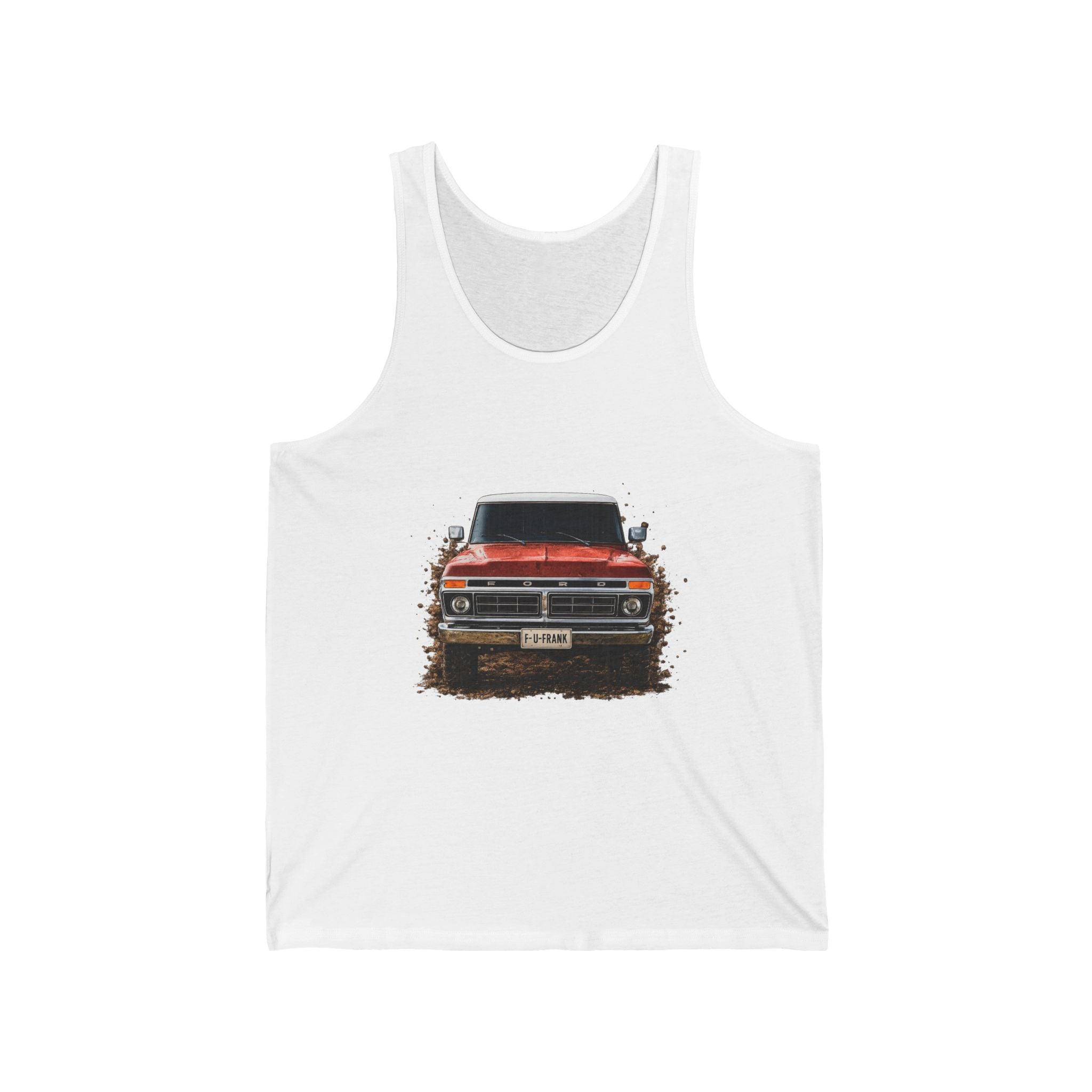 Classic Muscle Car Tank Top — Red Vintage Car Front Print