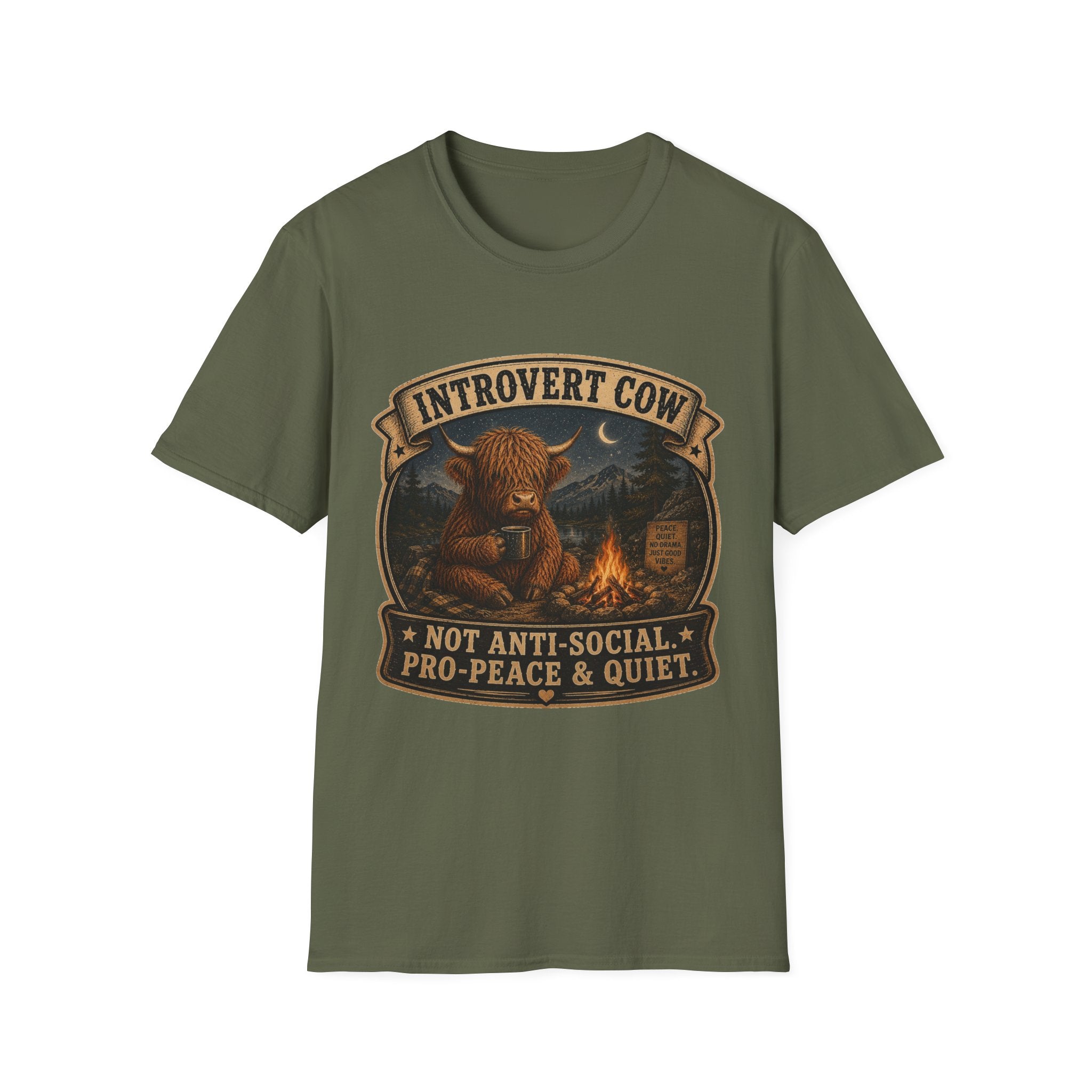 Inrovert Highland Cow Unisex Softstyle T-Shirt