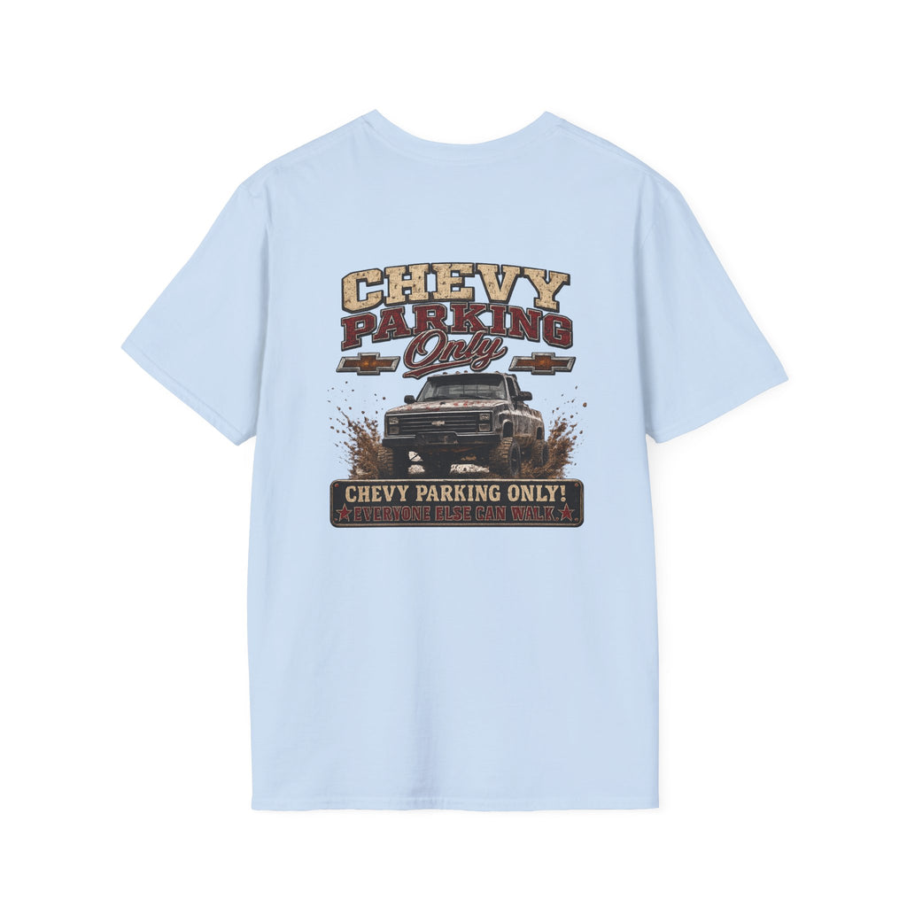Chevy Parking Only Everyone Else Can Walk - K30 Legacy Edition Badge T-Shirt — 'K30 Legacy Edition 001' Chest Logo