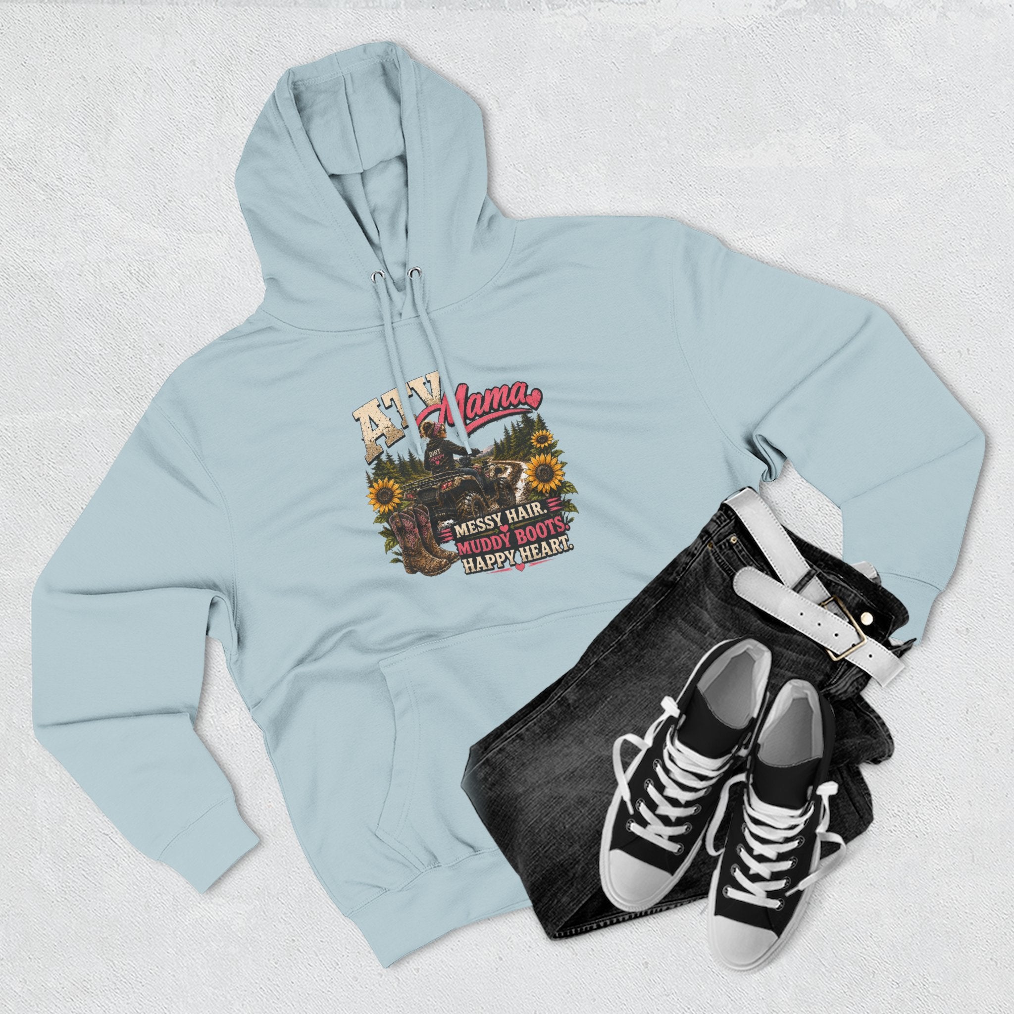 Mama Farm Hoodie — Messy Hair, Muddy Boots Graphic Sweatshirt