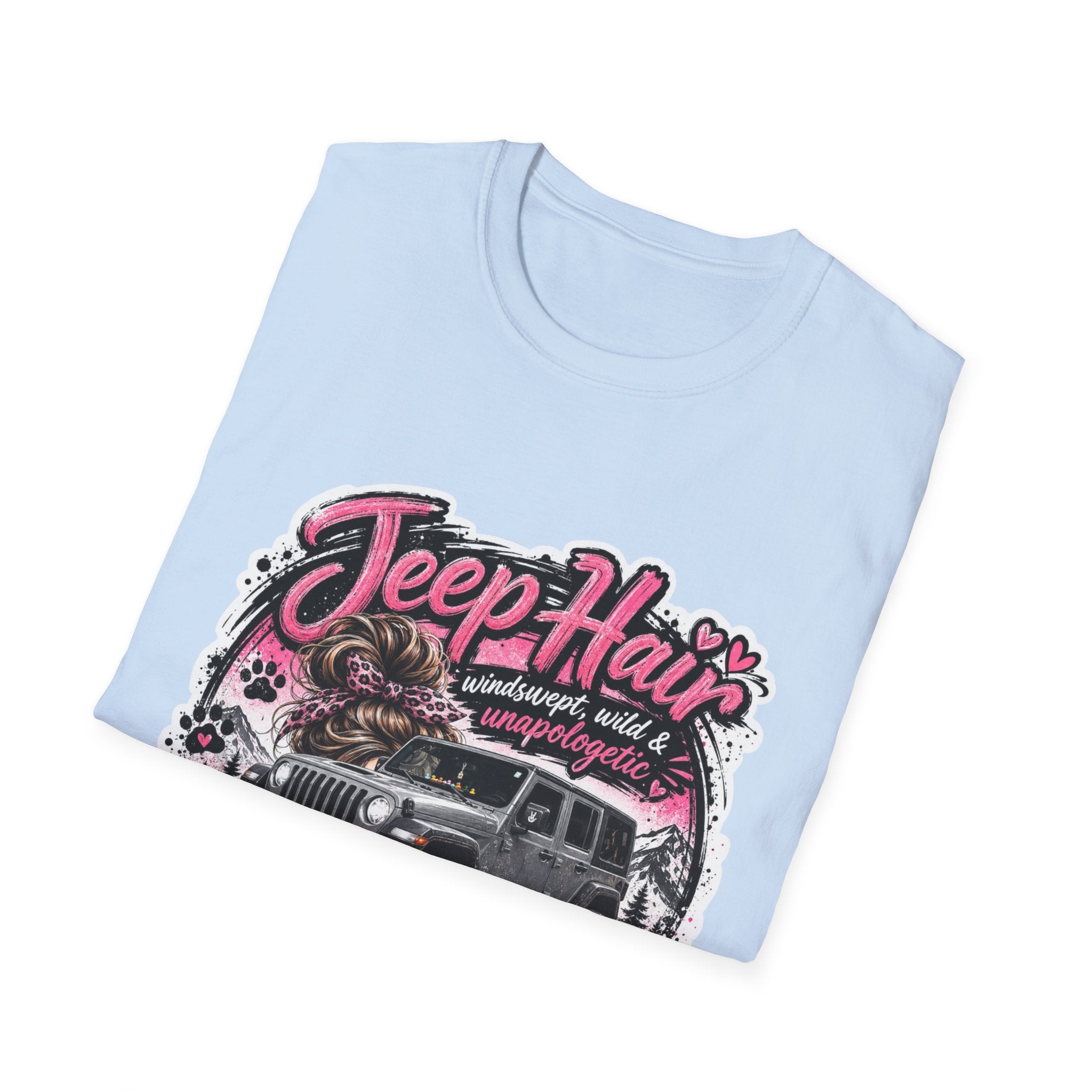 Jeep Hair Don't Care (Pink) Unisex Softstyle T-Shirt