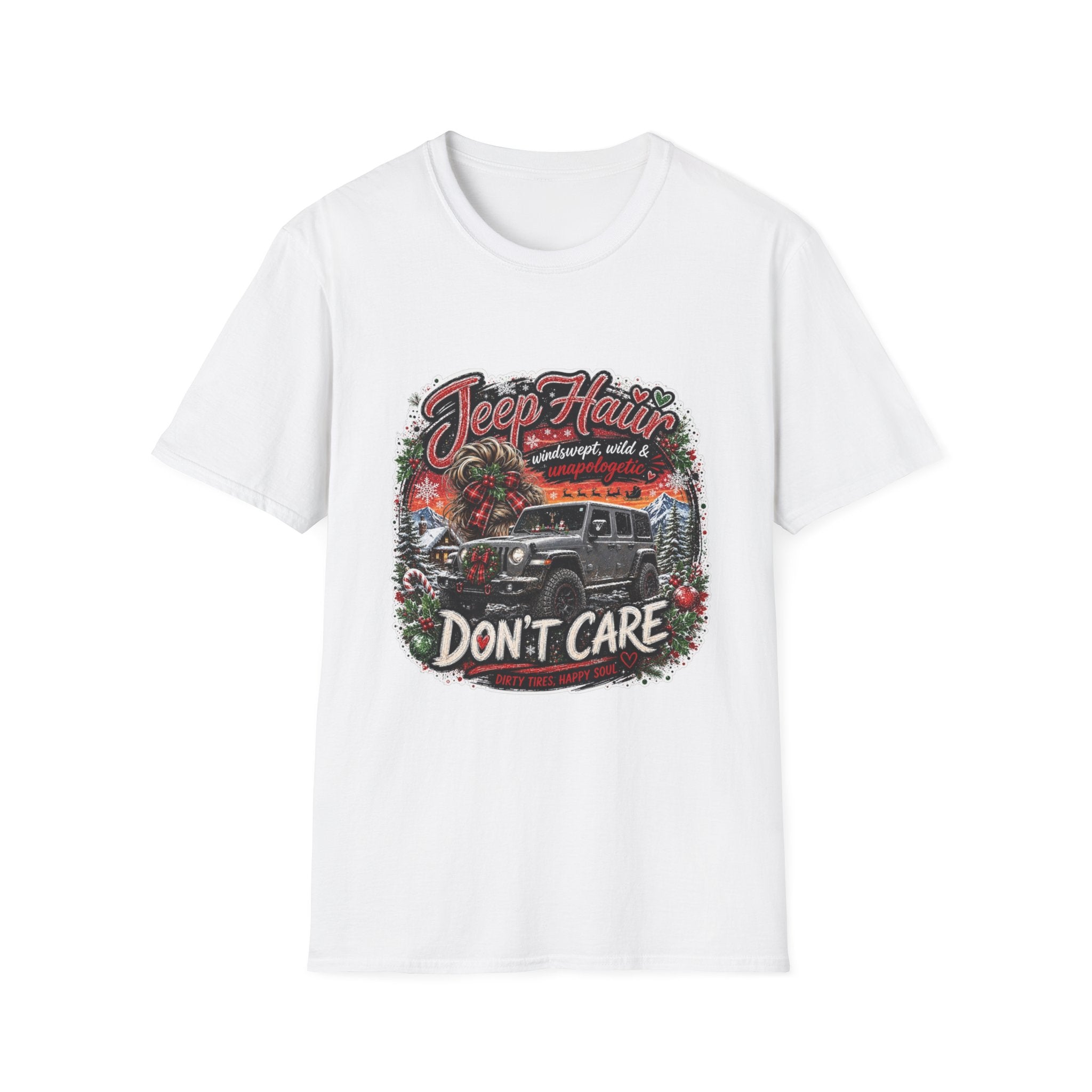 Jeep Hair Don’t Care T‑Shirt — Vintage Off‑Road Adventure Graphic Tee