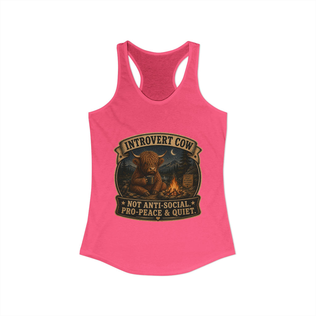 Introvert Highland Cow Women's Ideal Racerback Tank