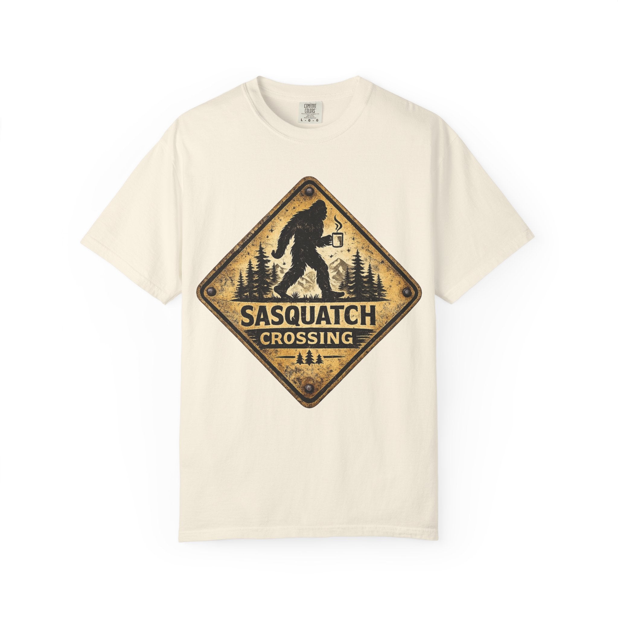 Sasquatch Crossing T-Shirt — Vintage Bigfoot Warning Sign Tee