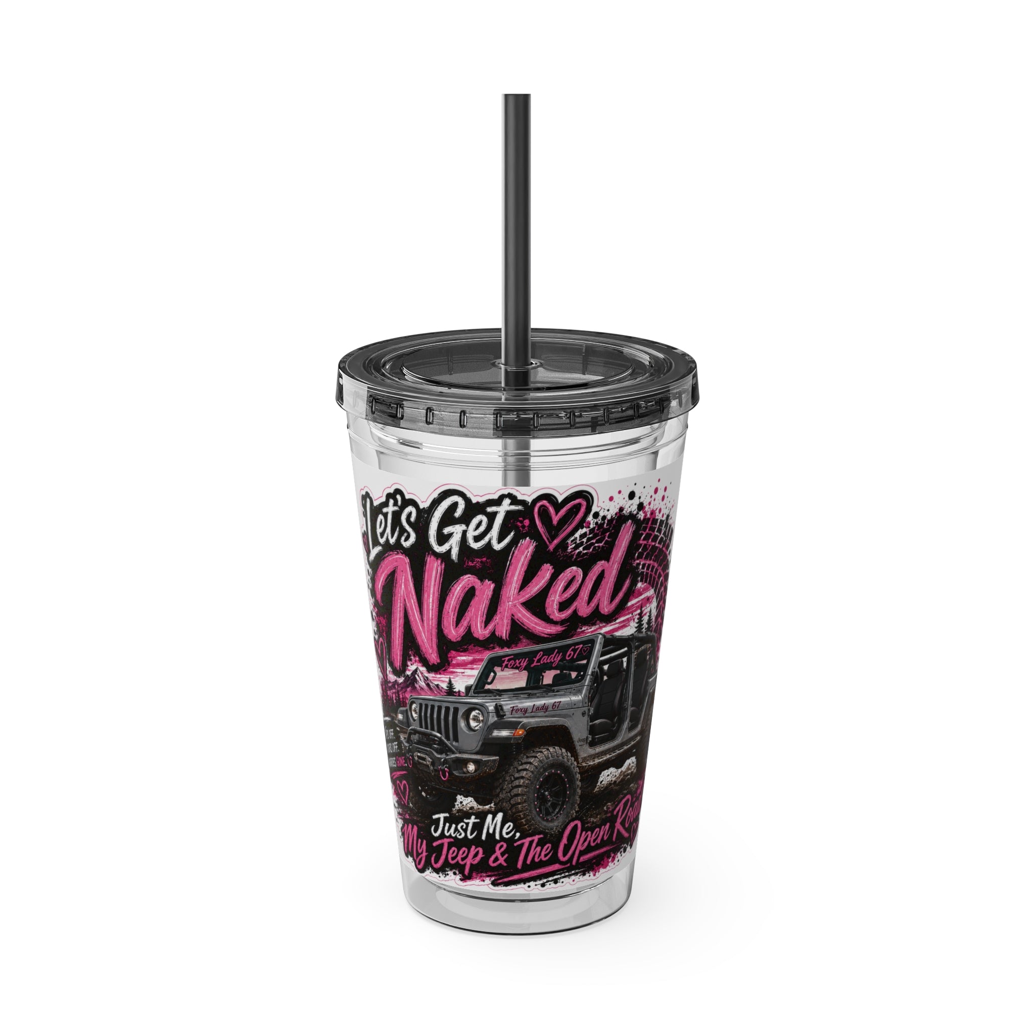 “Let’s Get Naked” Jeep Off‑Road — Straw Cup 16oz Tumbler