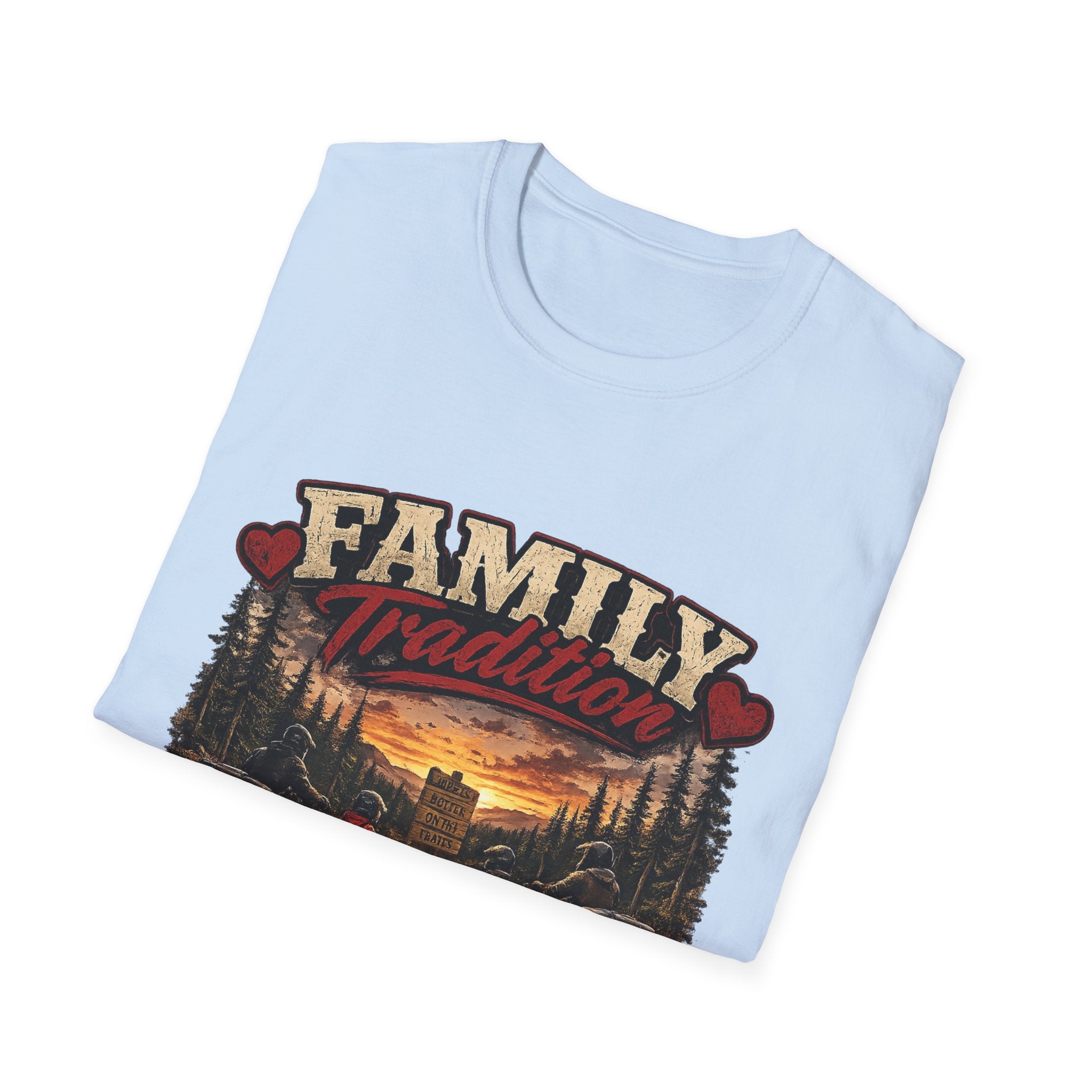 Family Tradition T-Shirt — 'Some Families We Gather Around A Table, We Gather Around A Trailhead' Outdoor Camping Tee