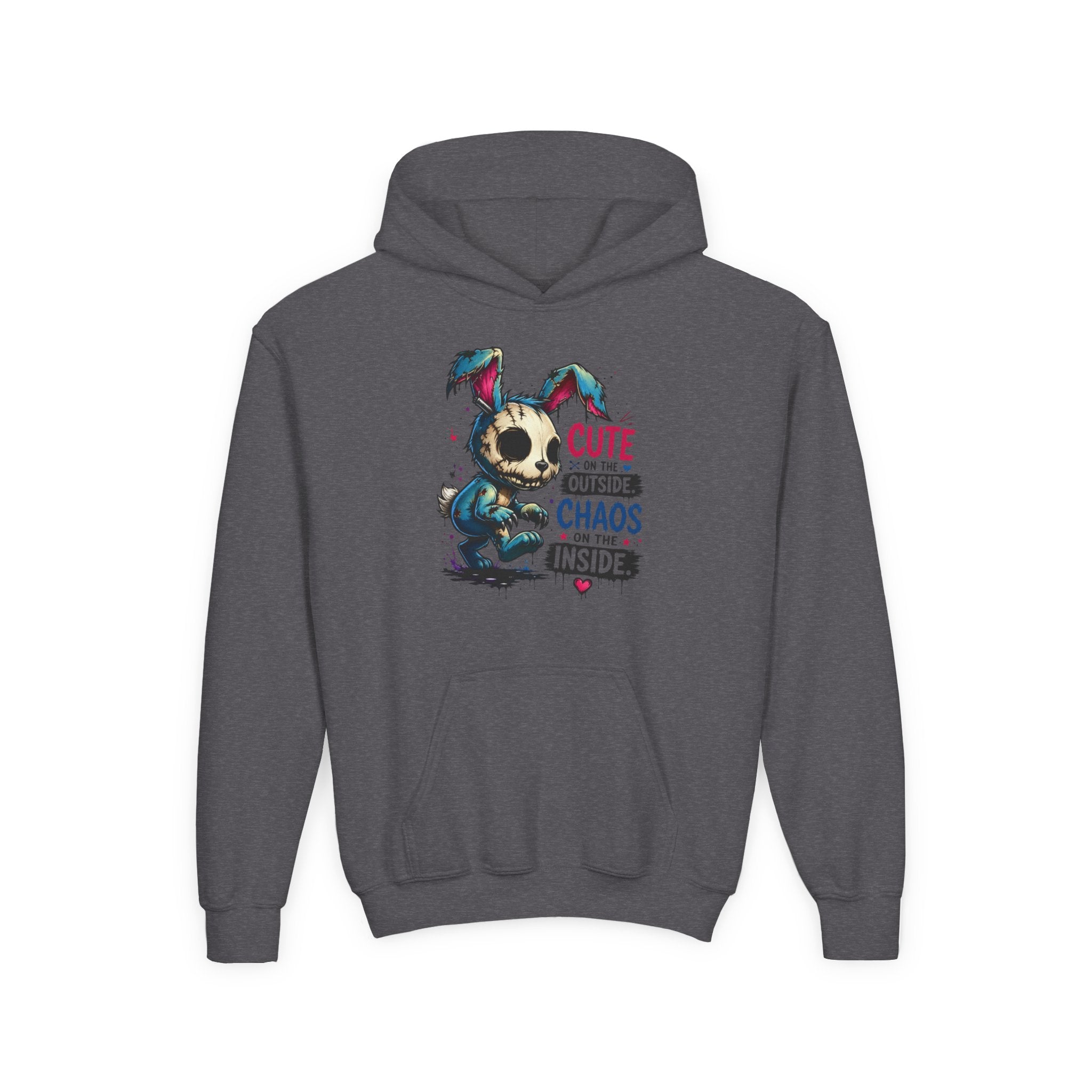 Cute on the Outside Choas on the Inside Youth Heavy Blend Hooded Sweatshirt