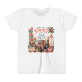 "Little Girls Summer Vibe" Tropical Jeep Surfboard Beach Graphic - Youth Tee