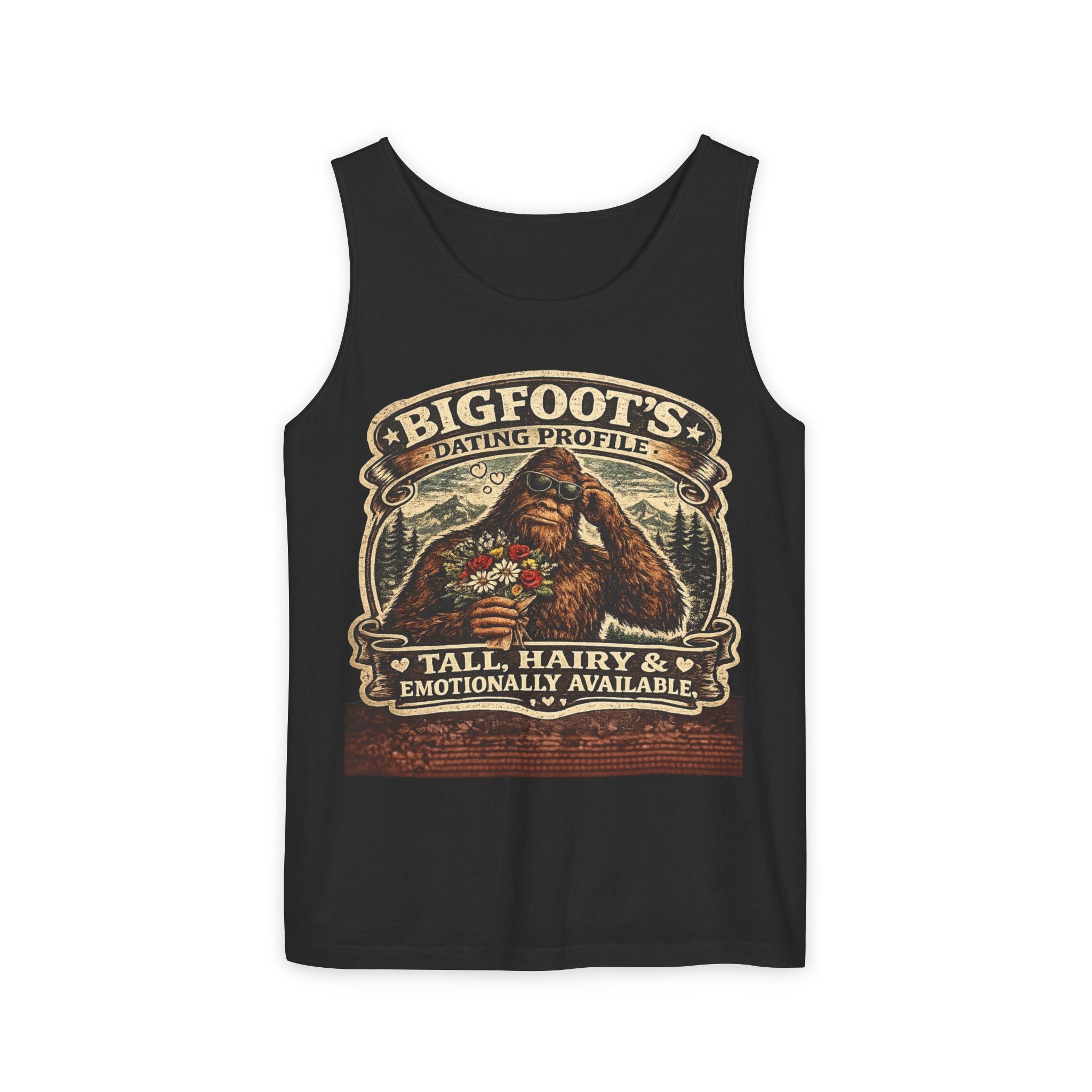 Bigfoot's Dating Profile Tall Hairy & Emotionally Available Tank Top
