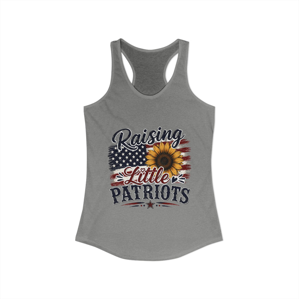 Raising Little Patriots 4th of July Women's Racerback Tank — Patriotic Independence Day Tank Top