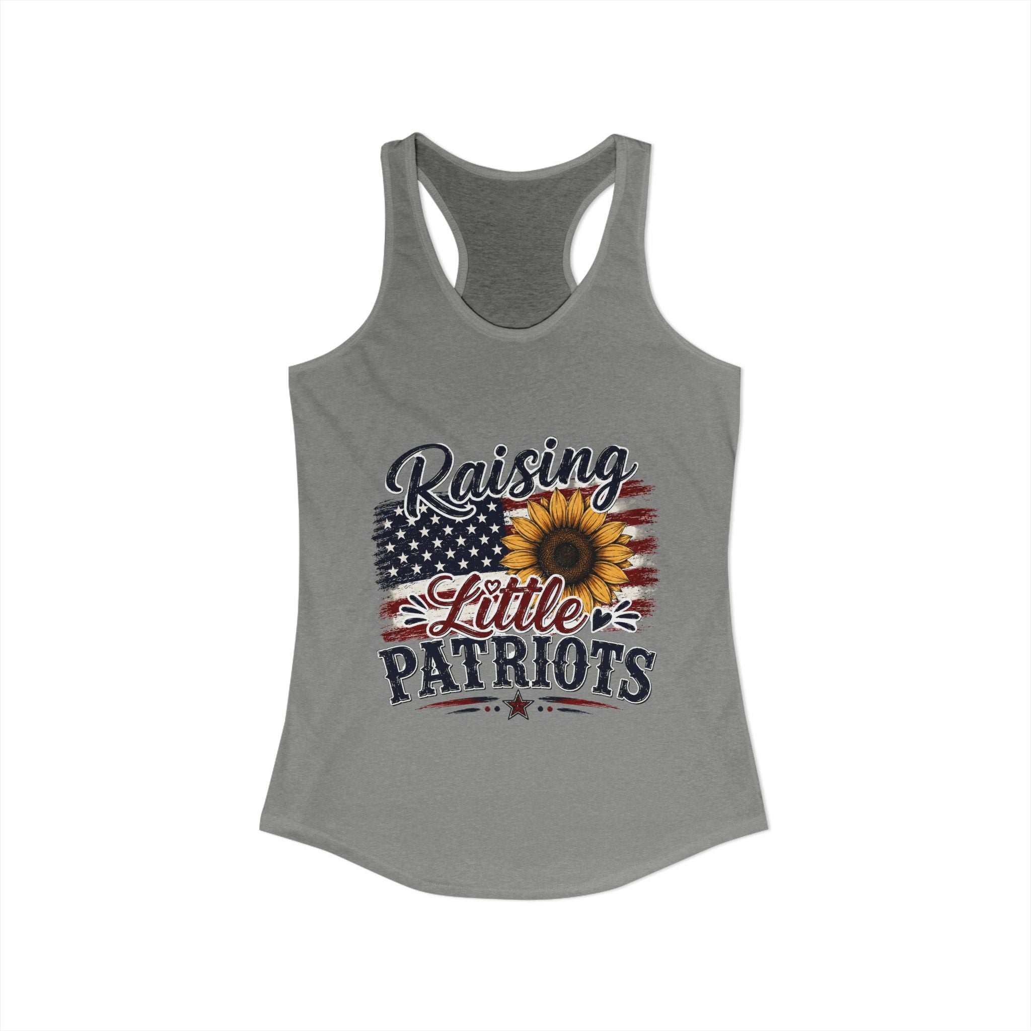 Raising Little Patriots 4th of July Women's Racerback Tank — Patriotic Independence Day Tank Top