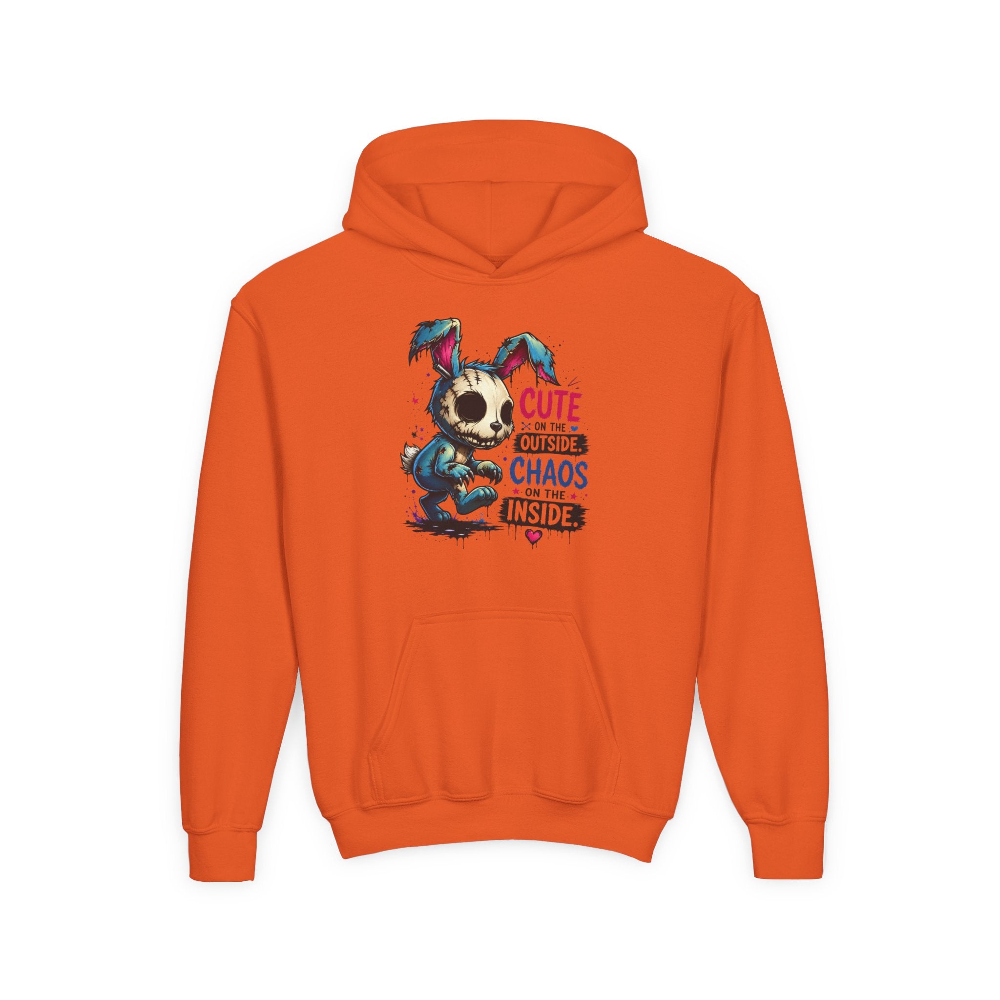 Cute on the Outside Choas on the Inside Youth Heavy Blend Hooded Sweatshirt