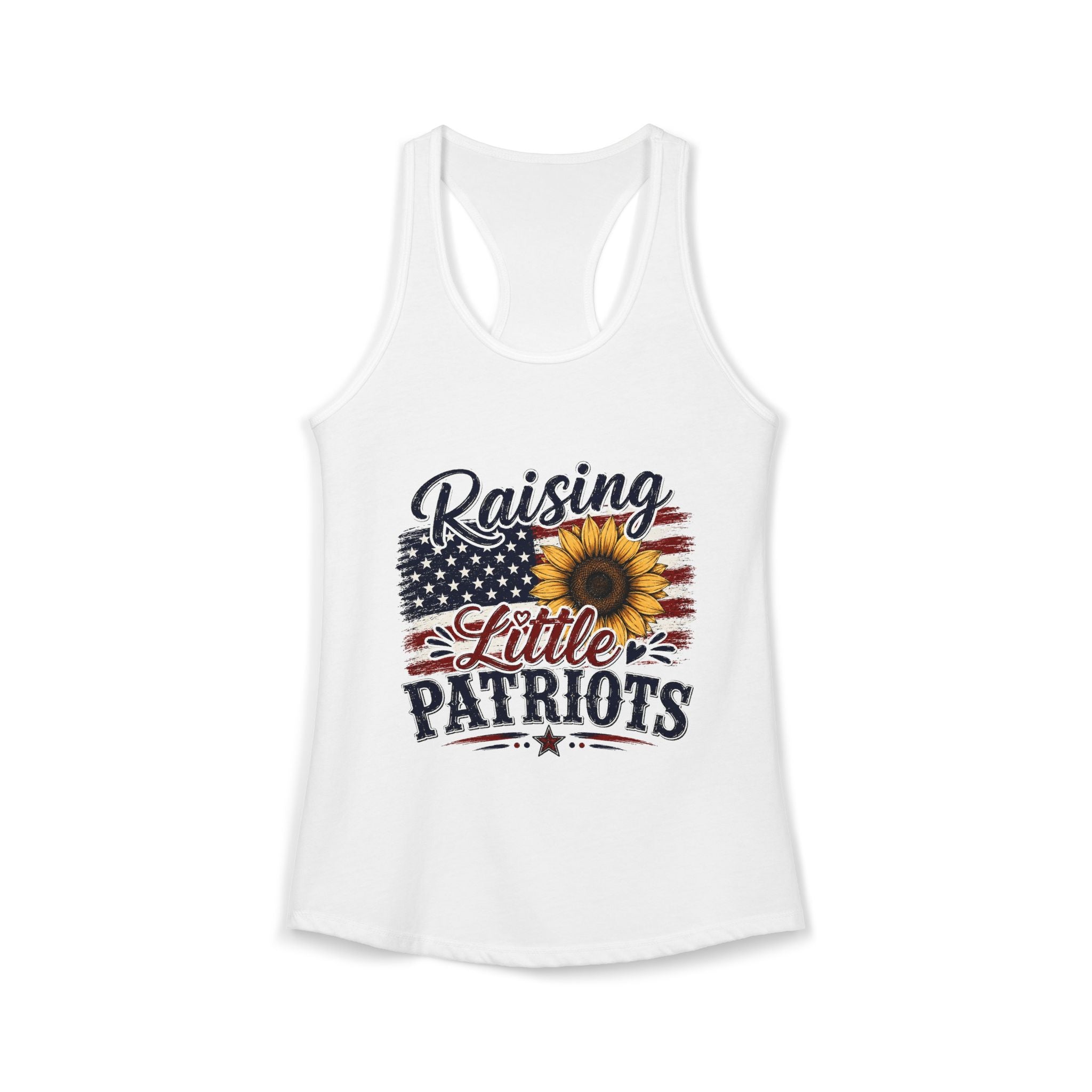 Raising Little Patriots 4th of July Women's Racerback Tank — Patriotic Independence Day Tank Top