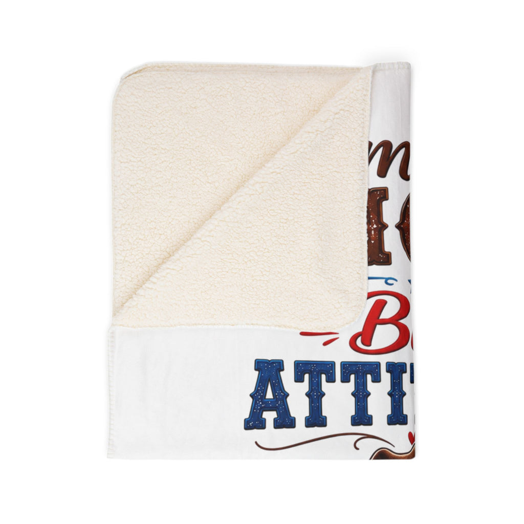 Small Moo Big Attitude Highland Cow Fleece Sherpa Blanket
