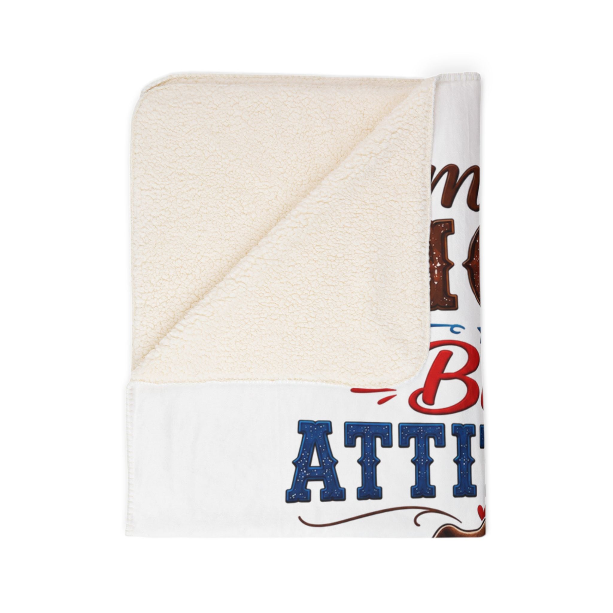 Small Moo Big Attitude Highland Cow Fleece Sherpa Blanket