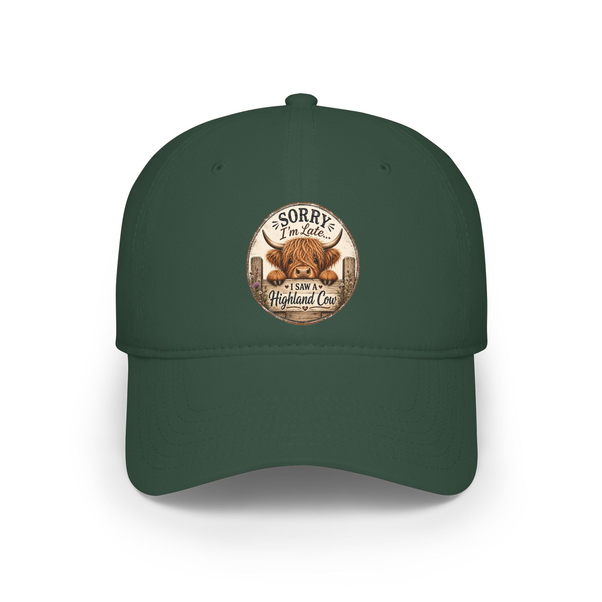 Sorry I'm Late I seen a Highland Cow Baseball Cap