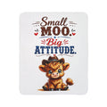 Small Moo Big Attitude Highland Cow Fleece Sherpa Blanket