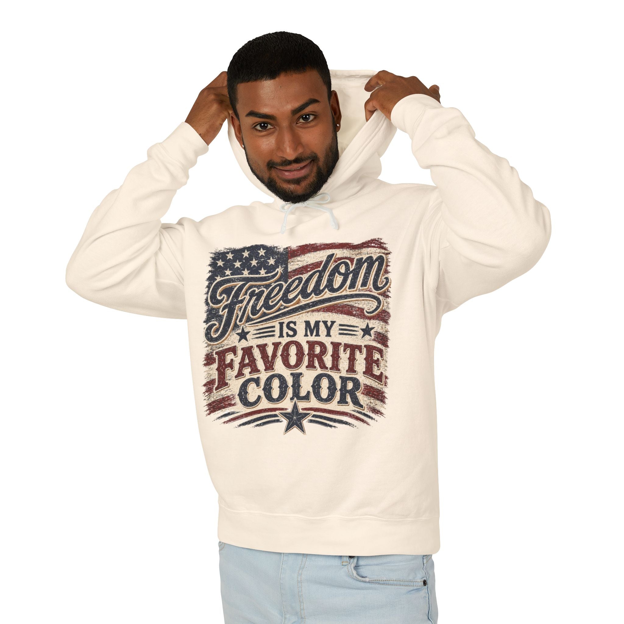 Freedom Is My Favorite Color Hoodie — Patriotic Flag Graphic Sweatshirt