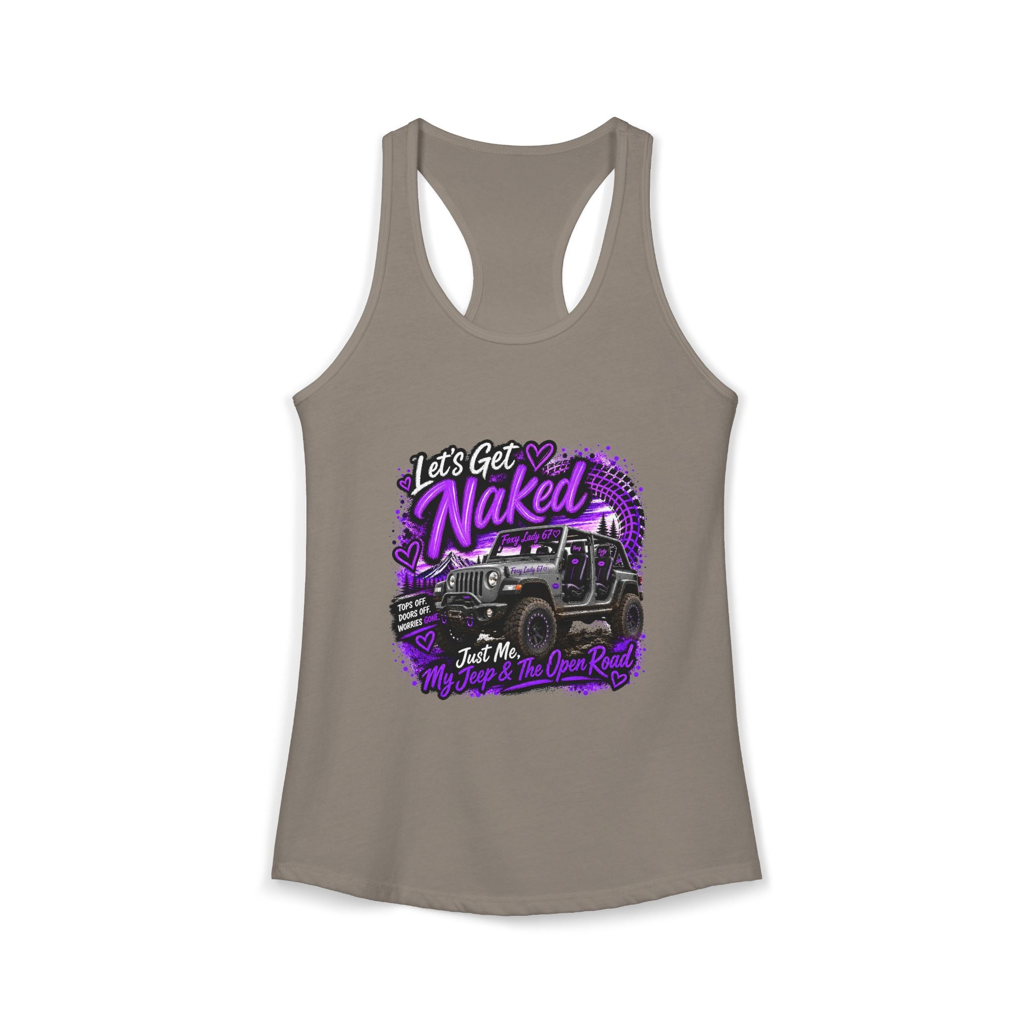 Let's Get Naked Jeep - Women's Ideal Racerback Tank