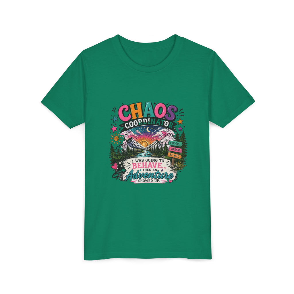 Chaos Coordinator Kids T-Shirt – I Was Going To Behave But Then Adventure Showed Up Graphic Tee