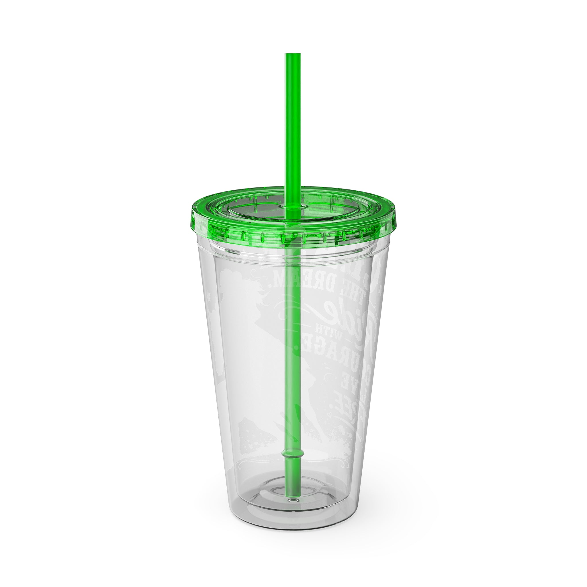 Inspirational Horse Tumbler with Straw — "Chase the Dream, Ride with Courage" 16oz