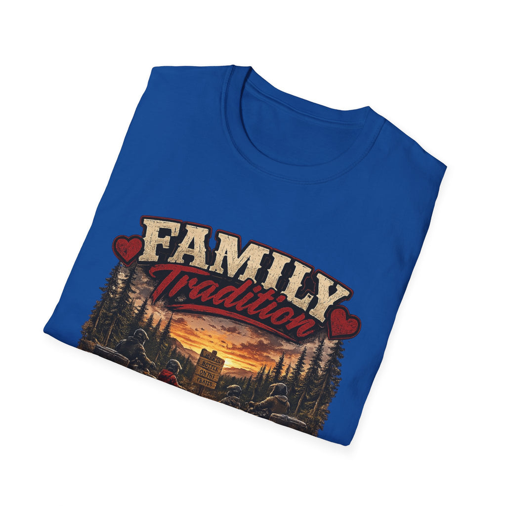 Family Tradition T-Shirt — Vintage Cabin Sunset Graphic Tee