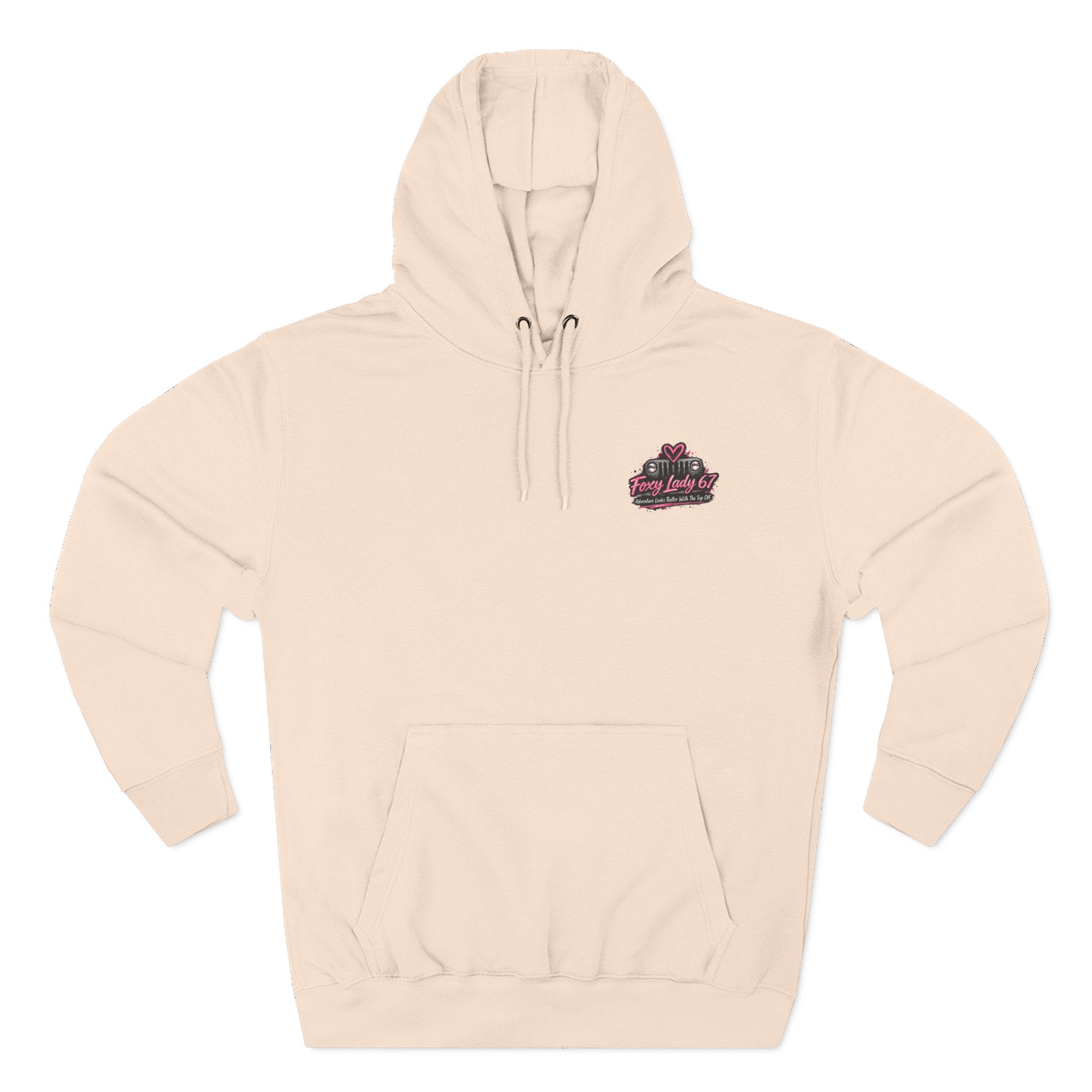 Let's Get Naked Jeep (design on front and back) Three-Panel Fleece Hoodie