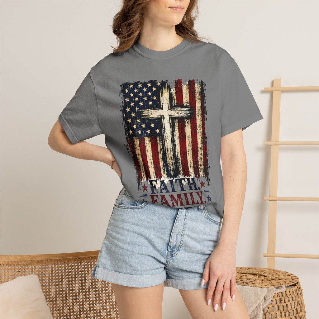 Faith Family Freedom American Flag T-Shirt