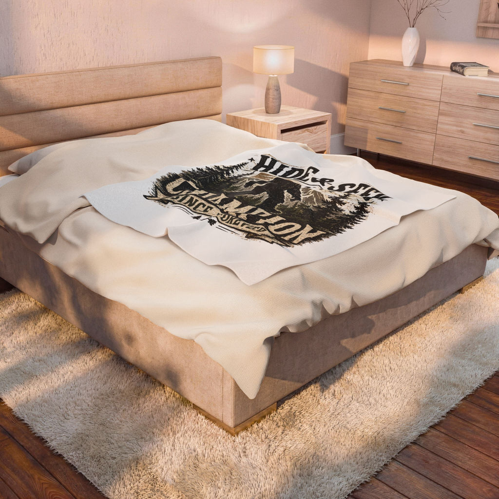 Hide & Seek Champion Since Forever Bigfoot Velveteen Plush Blanket