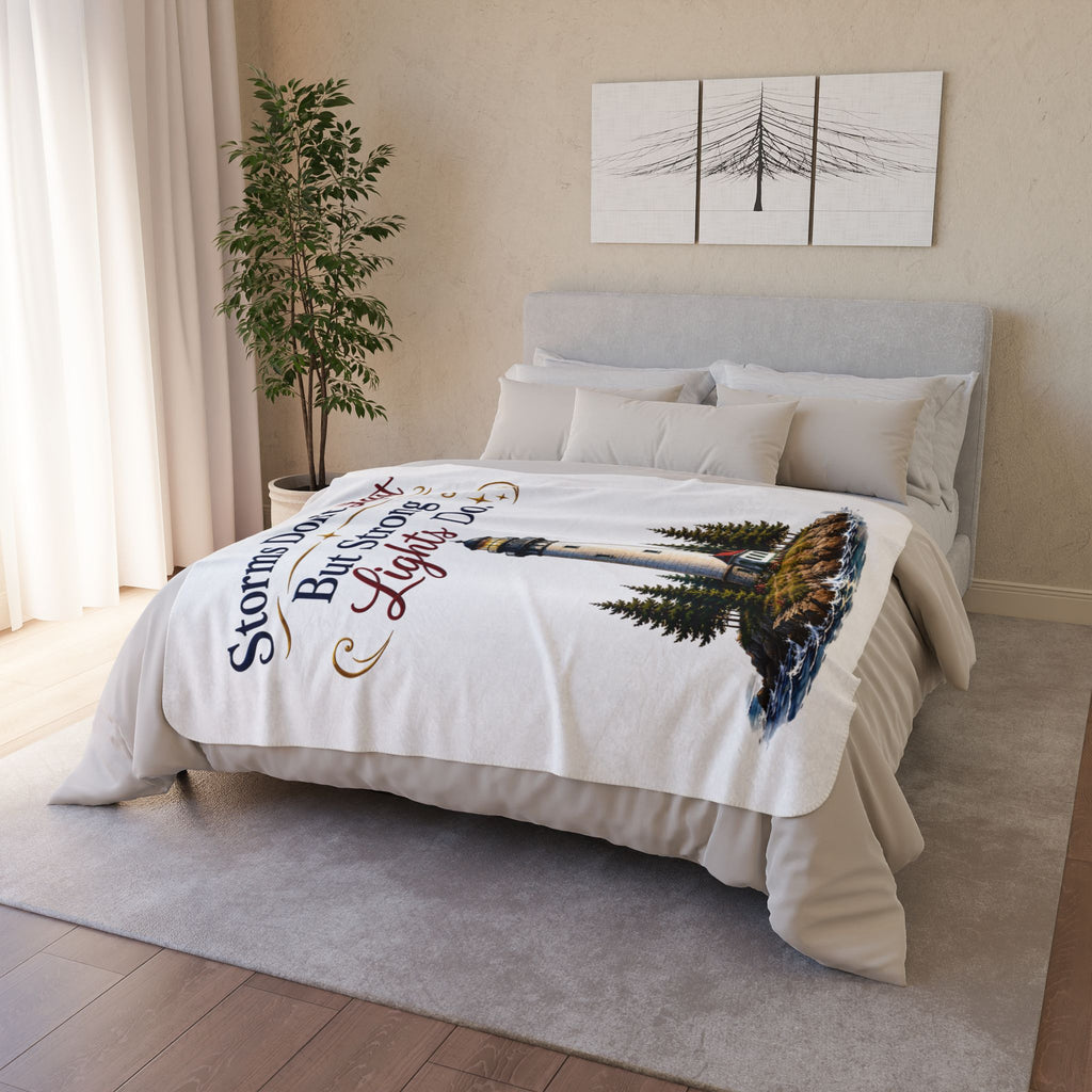 Storms Don't Last But Strong Lights Do Fleece Sherpa Blanket