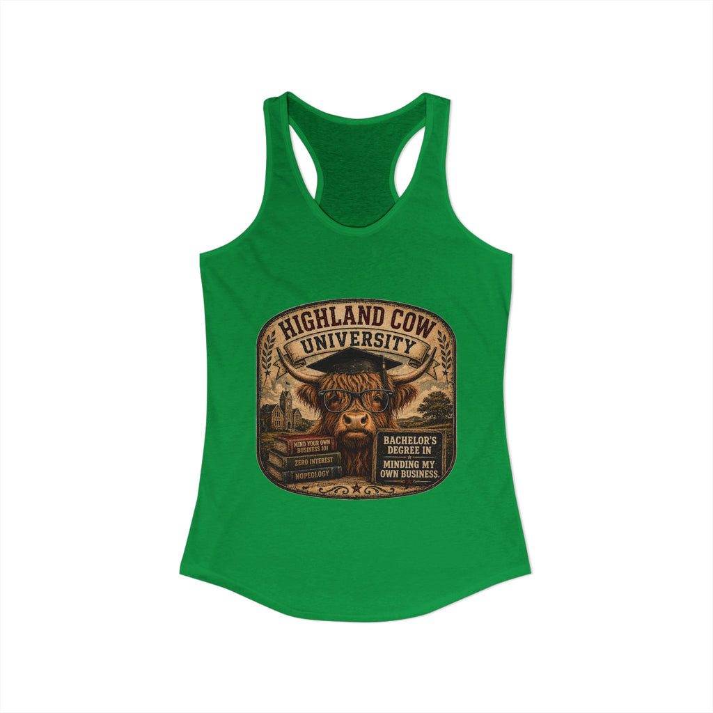 Highland Cow University Women's Ideal Racerback Tank