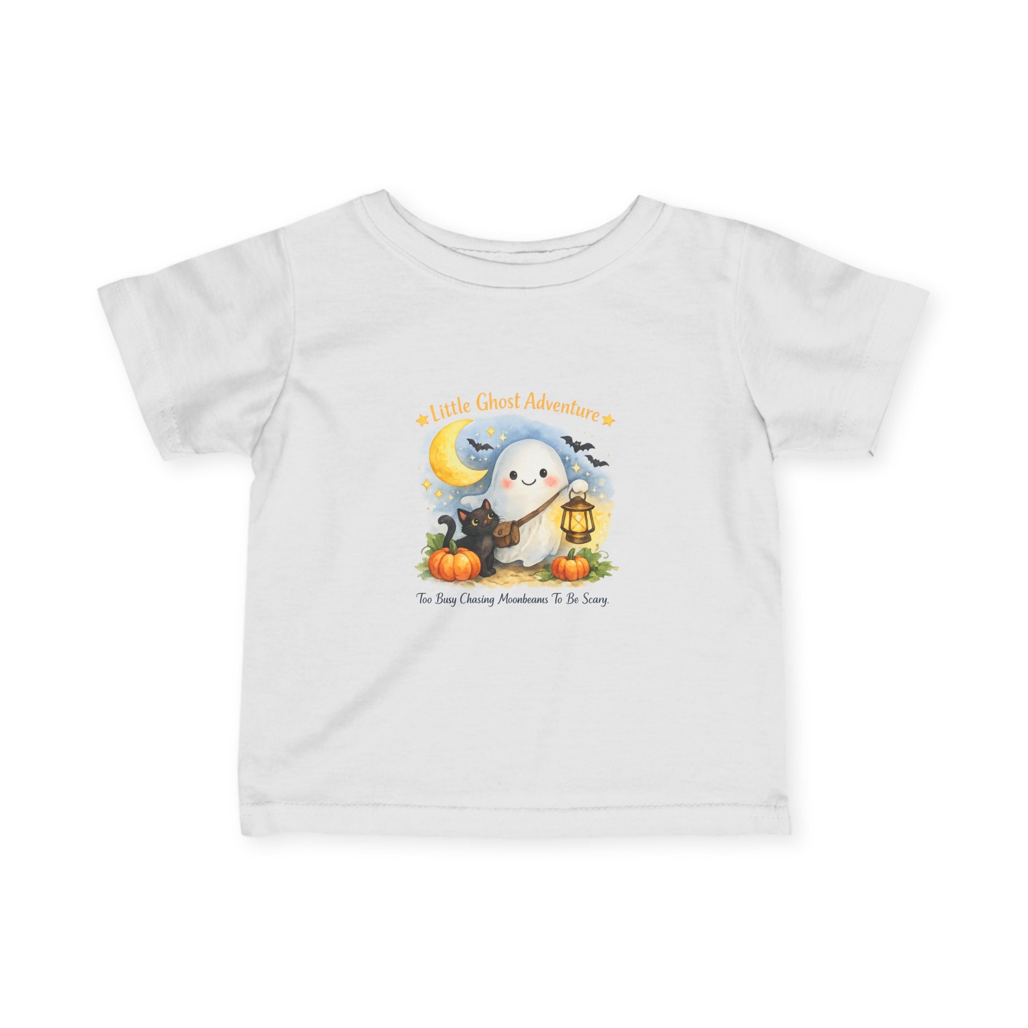 Cute Ghost Halloween Night with Lantern & Pumpkins (Trick or Treat) — Infant Tee